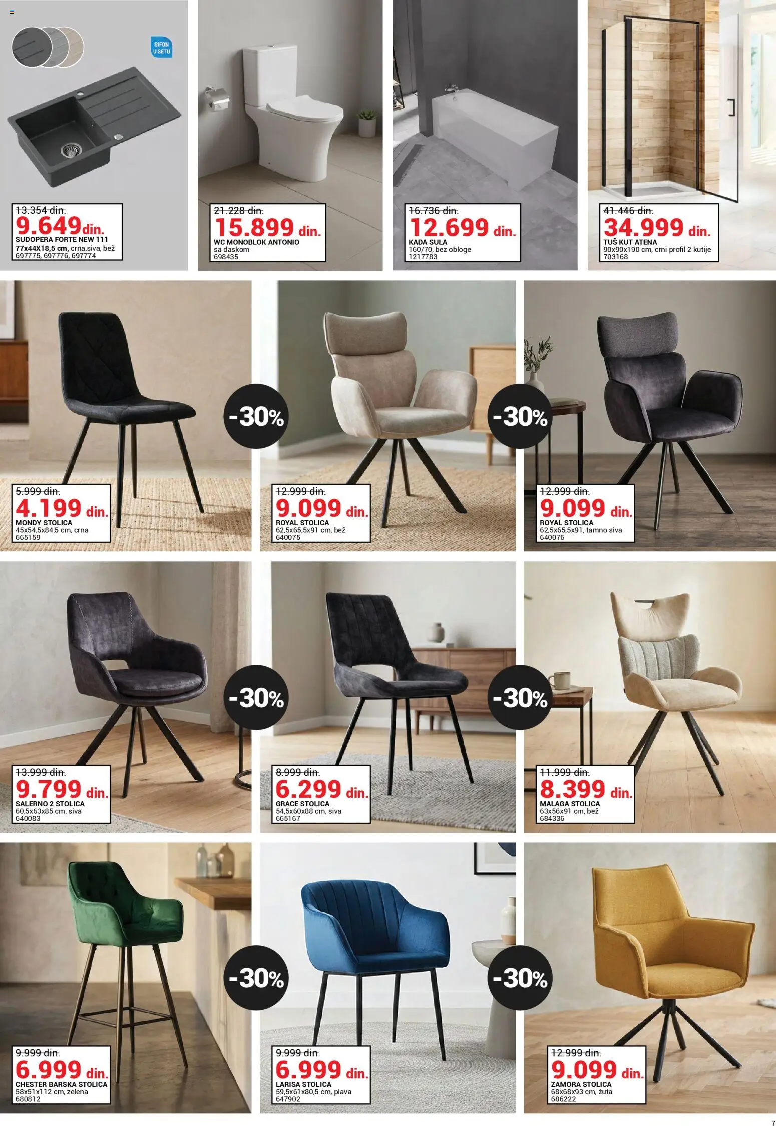 Emmezeta katalog - važi od 01.04.2026 | Strana: 7 | Proizvode: Stolica, Wc, Tuš, Barska stolica