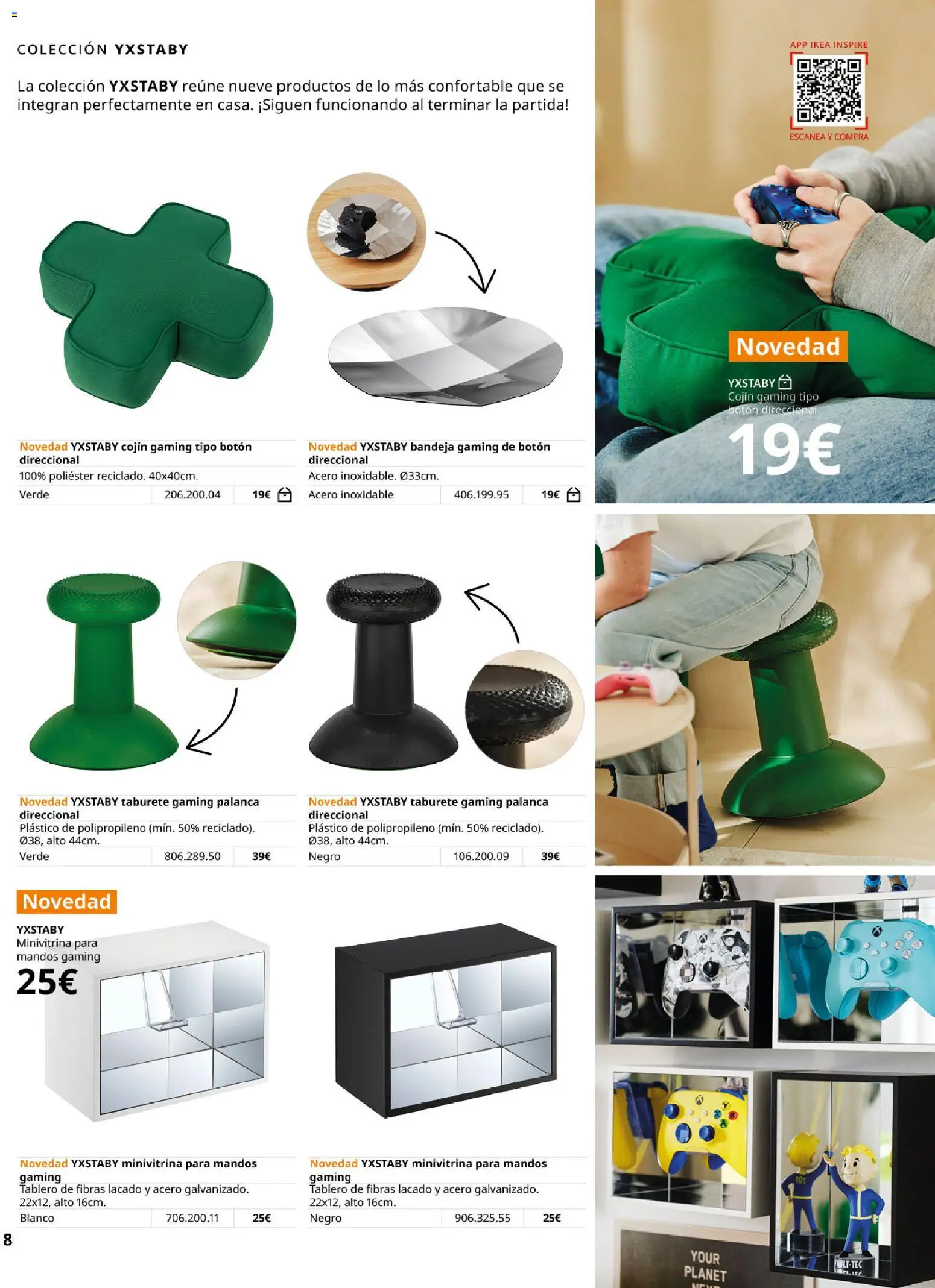 IKEA - Gaming │ válido desde el 01/10/2026 | Página: 8 | Productos: Taburete, Cojín, Bandeja