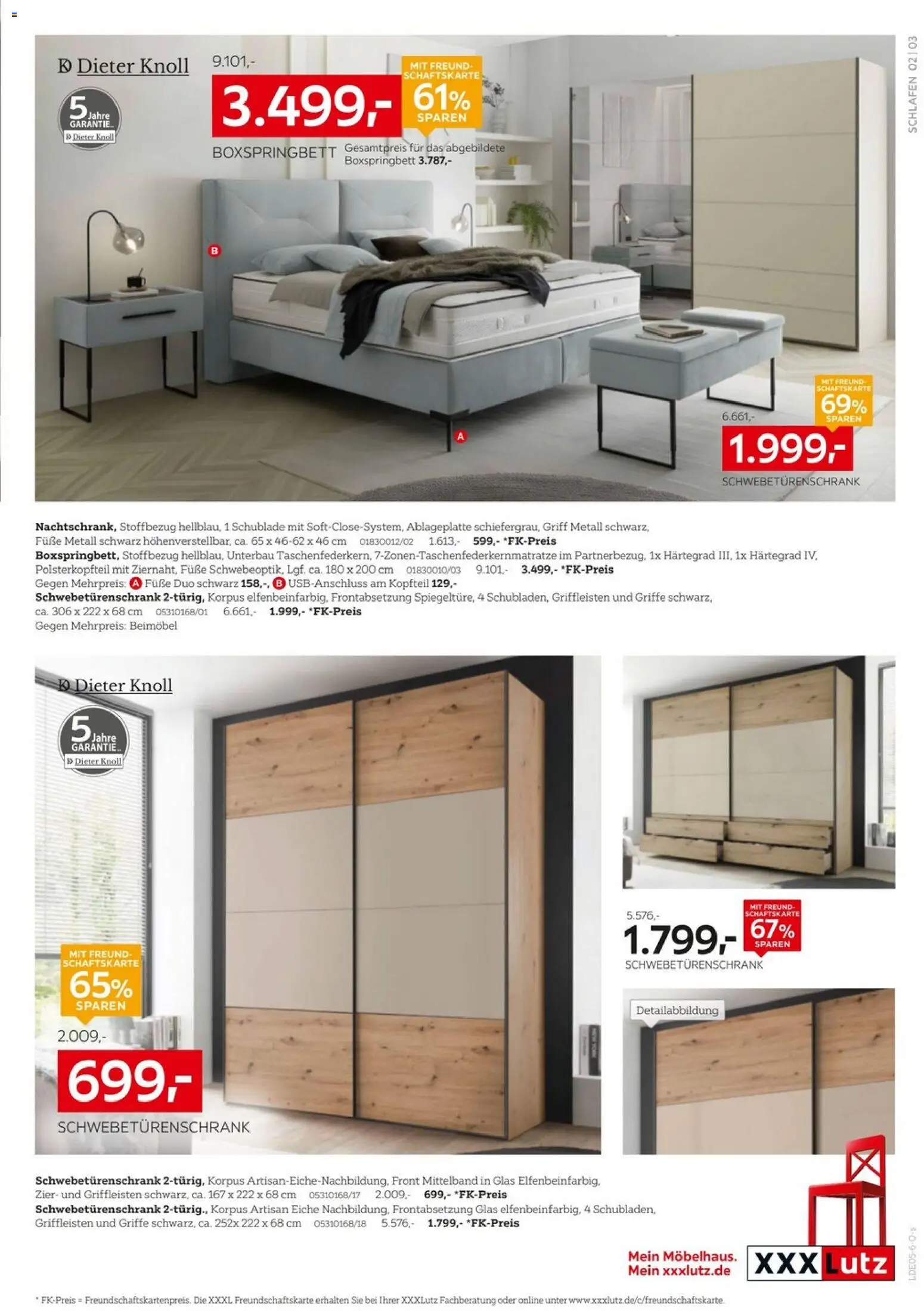 XXXLutz Schlafzimmer-Testerinnen und -Tester gesucht – gültig ab 09.05.2026 | Seite: 3 | Produkte: Schwebetürenschrank, Boxspringbett
