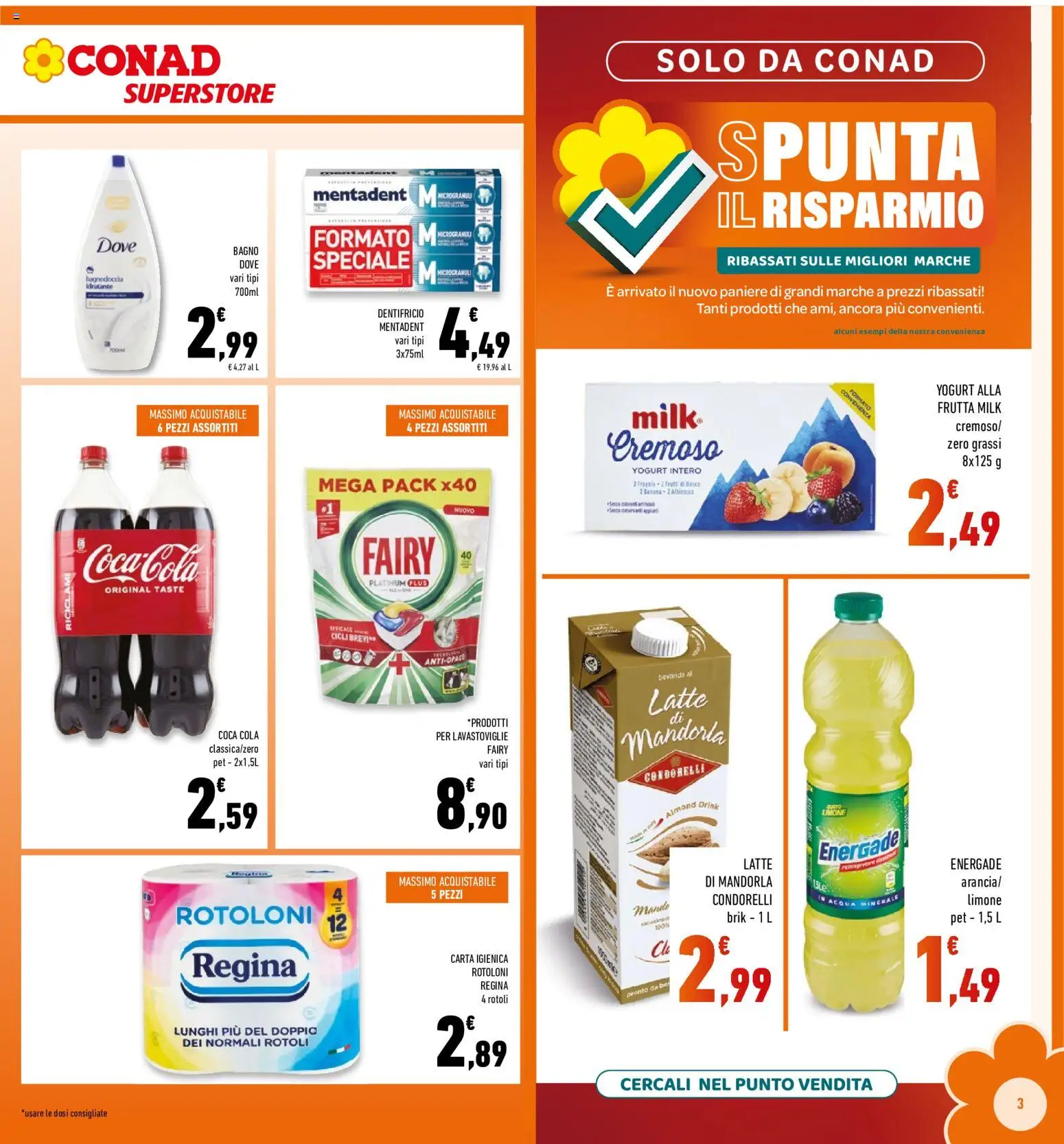 Volantino Conad del 20.05.2026 | Pagina: 3 | Prodotti: Limone, Lavastoviglie, Acqua minerale, Bagno
