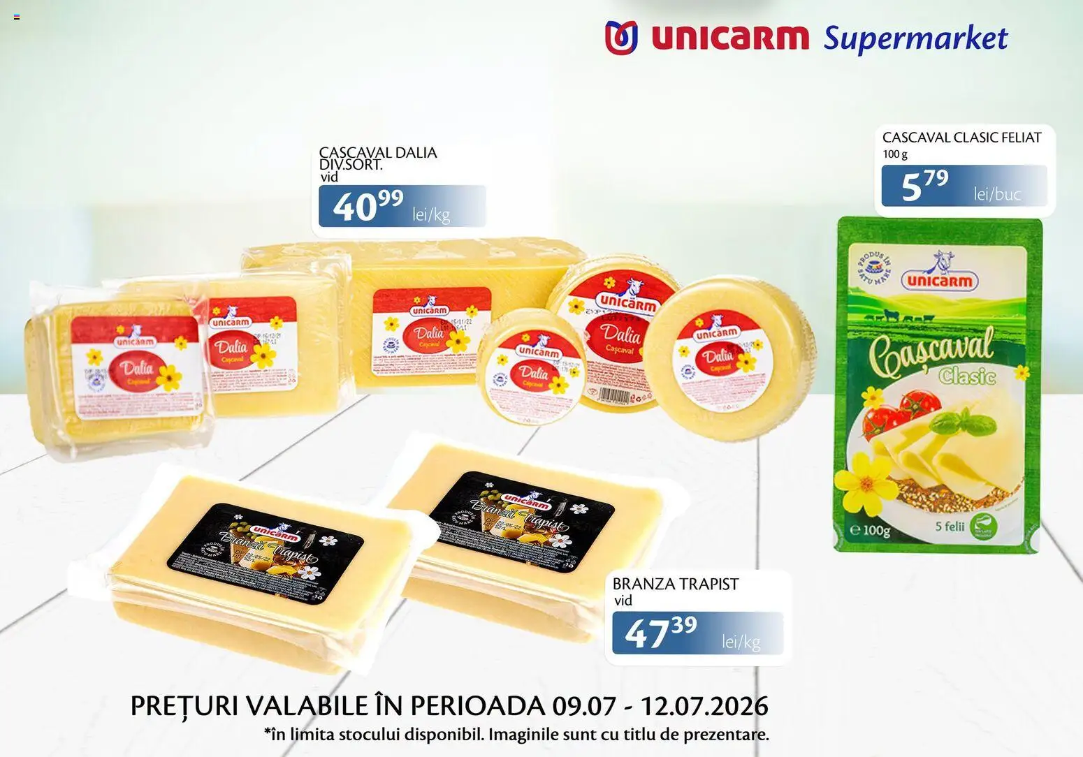 Noul catalog Unicarm – valabil de la 09.07.2026 | Pagină: 6 | Produse: Cașcaval, Brânză