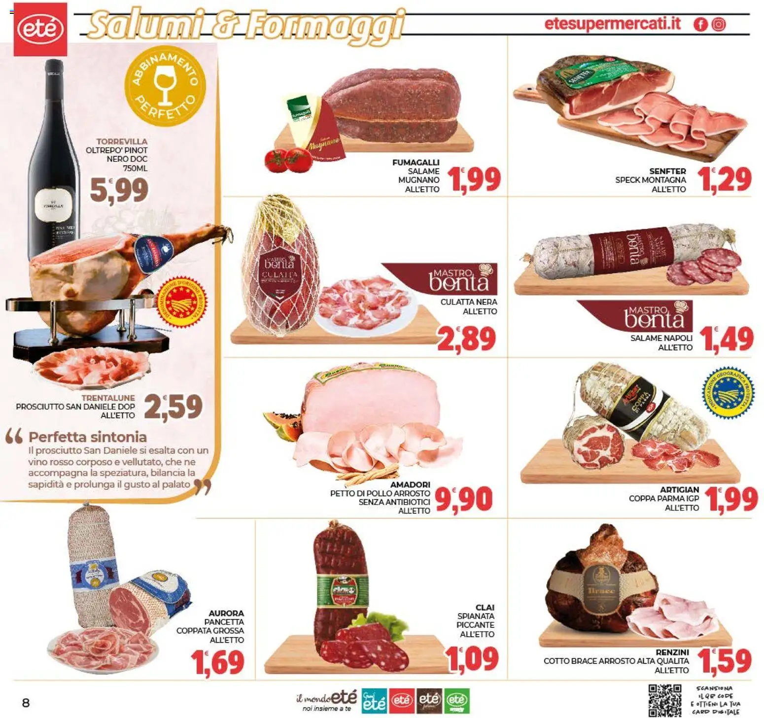 Volantino Eté del 19/08/2026 | Pagina: 8 | Prodotti: Tè, Pancetta, Vino, Vino rosso