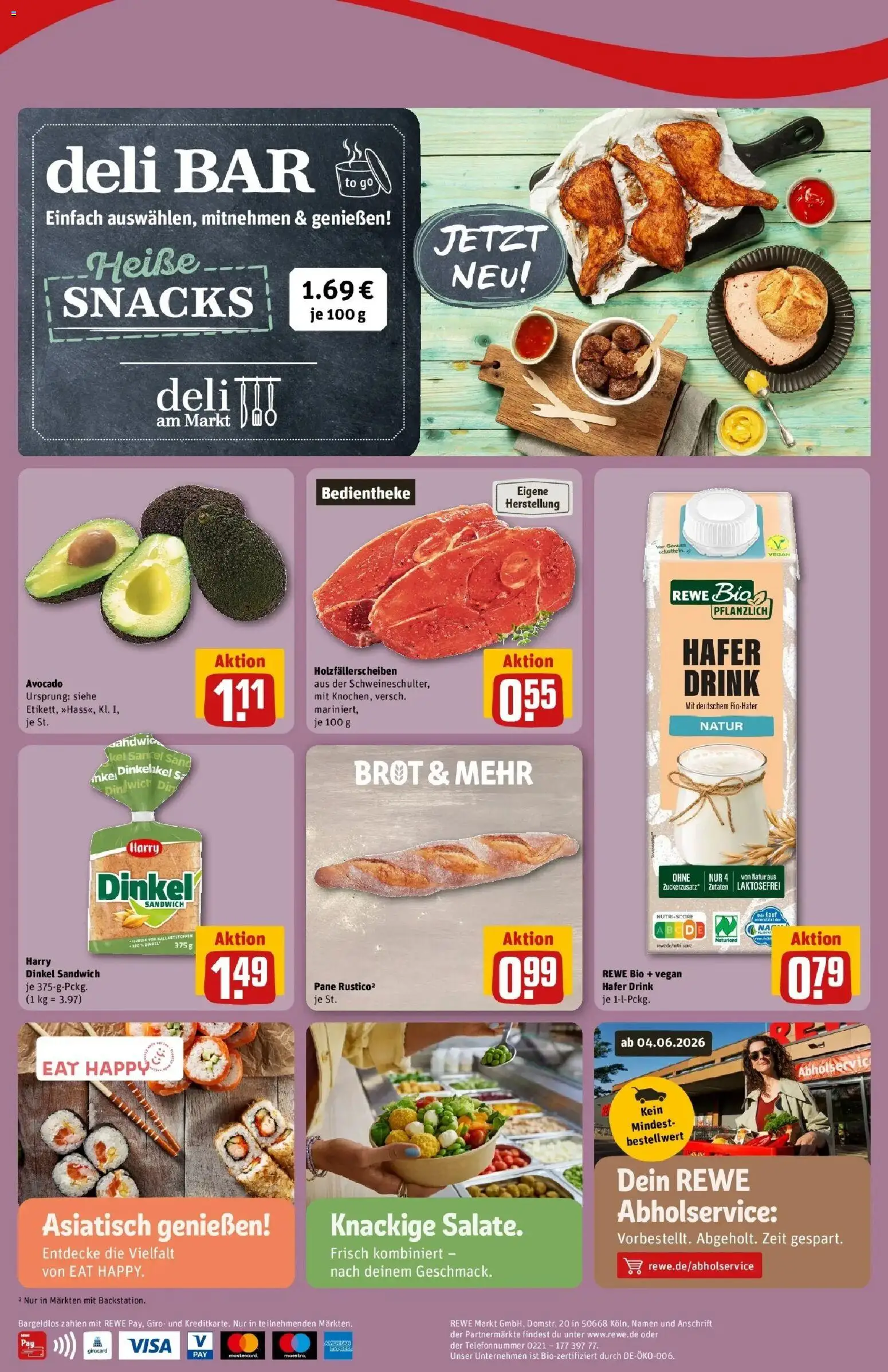 Rewe Prospekt Hamburg/Ottensen – gültig ab 17.05.2026 | Seite: 2 | Produkte: Pane, Avocado, Brot