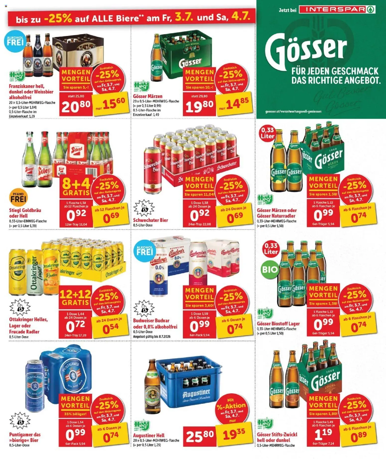 Interspar Flugblatt - Burgenland Nord gültig ab 01.07.2026 | Seite: 3 | Produkte: Bier