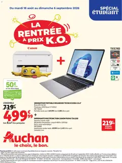 Auchan Promos rentrée étudiants - Voorbeeld van een folder van Auchan, geldig van 18/08/2026