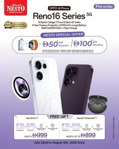 Preview of Nesto catalogue Sale On OPPO Reno16 Series valid from 22 Jul, 2026