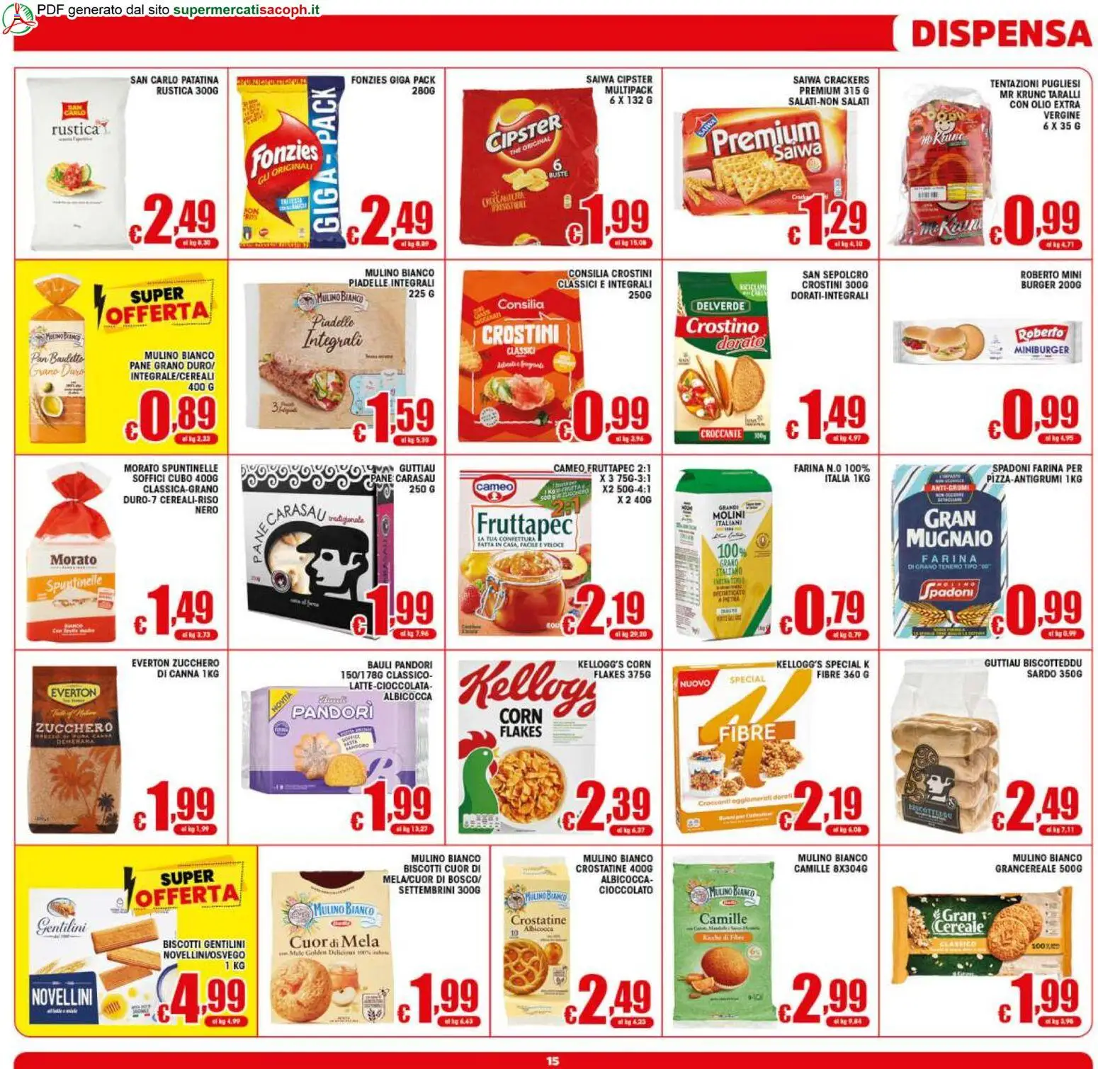 Volantino Sacoph del 20.05.2026 | Pagina: 15 | Prodotti: Pane, Cioccolato, The, Taralli