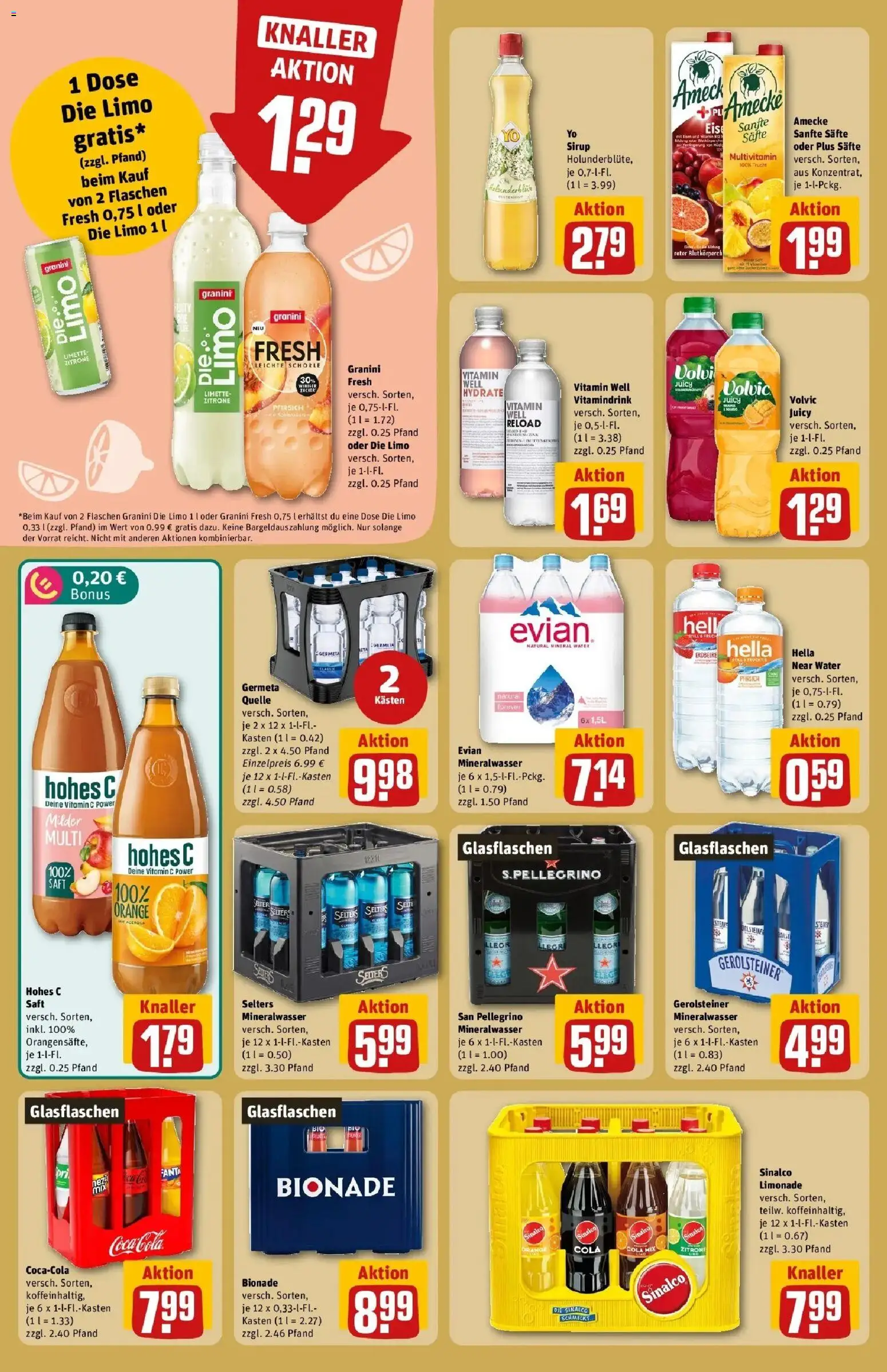 REWE Prospekt ab 21.09.2026 zum Blättern » Angebote | Seite: 24 | Produkte: Limonade, Sirup, Granini die limo, Gerolsteiner