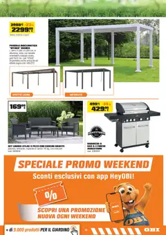 Anteprima del volantino OBI volantino valido a partire dal 30/07/2026 | Pagina: 19 | Prodotti: Braccioli, Barbecue, Pergola