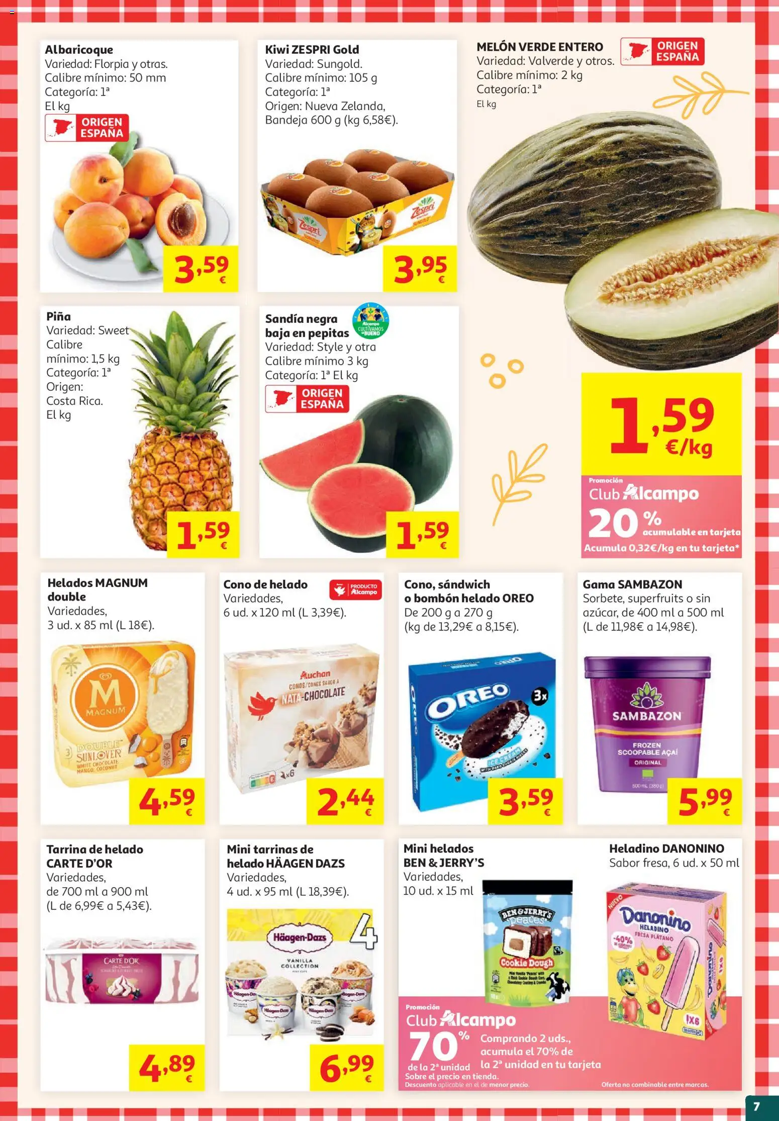 Alcampo HP Cat │ válido desde el 19.05.2026 | Página: 7 | Productos: Kiwi, Ρούτερ, Sandía, Bandeja