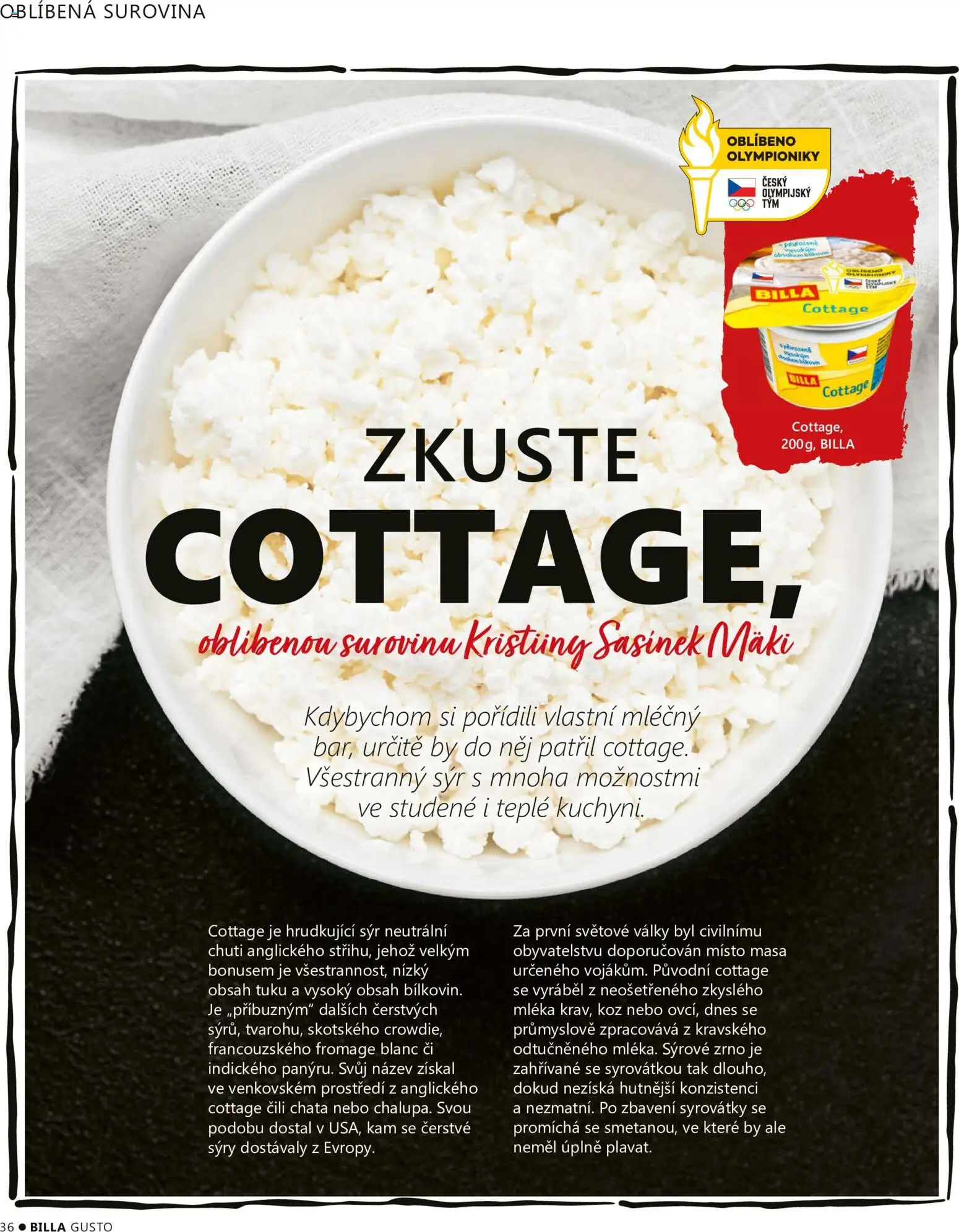 Billa leták - Gusto: Léto 2026 od 01.06.2026 | Strana: 36 | Produkty: Sýr, Sýry, Cottage