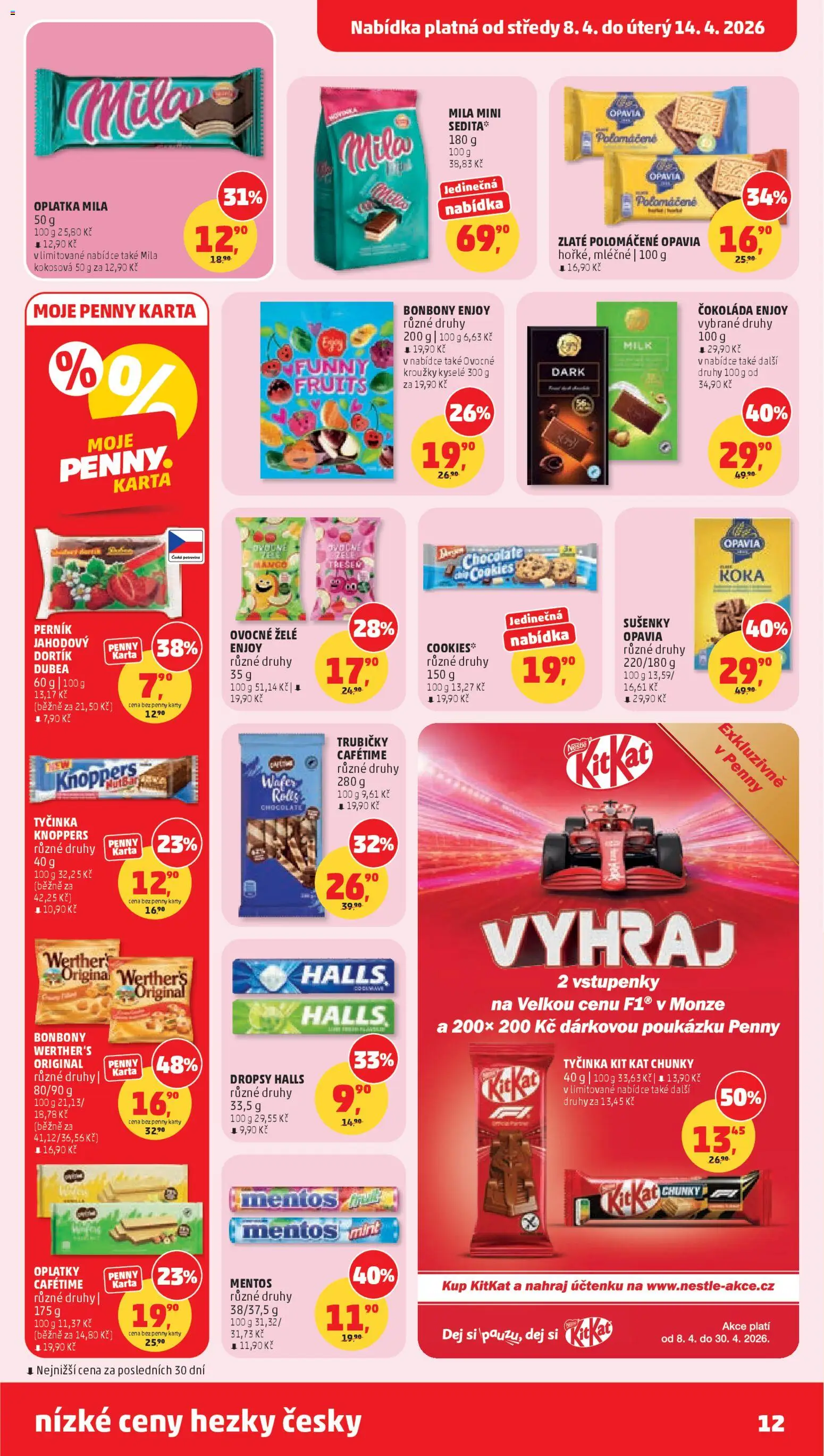 Penny Market leták od 08.04.2026 | Strana: 12 | Produkty: Čokoláda, Knoppers, Oplatky, Sušenky