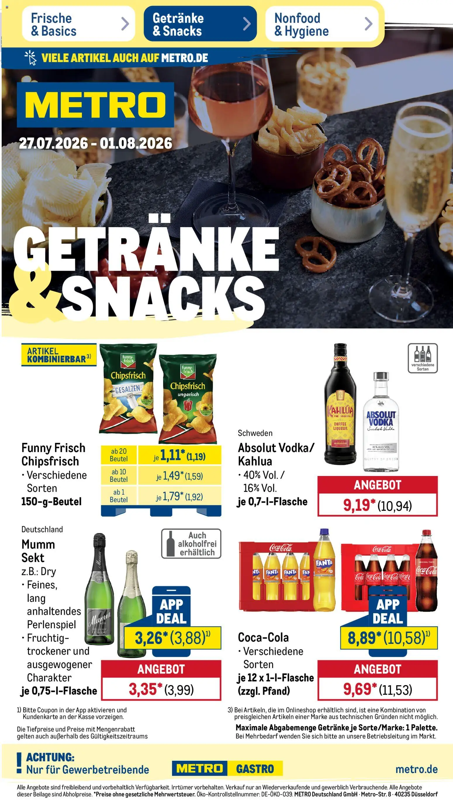 Metro Prospekt – gültig ab 27.07.2026 | Seite: 23 | Produkte: Coca cola, Fanta, Sekt, Vodka