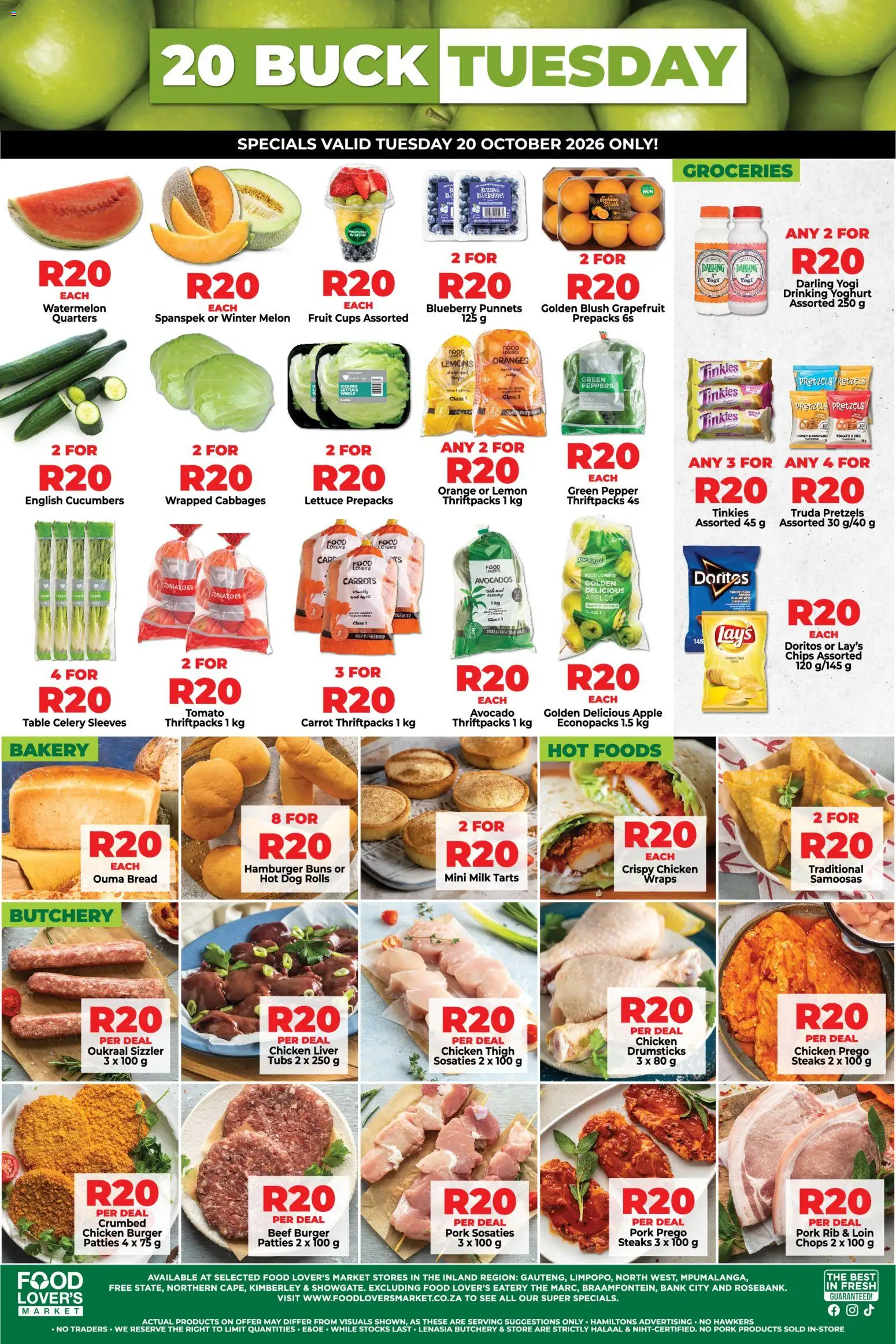 New Food Lover's Market catalogue – valid from 20/10/2026 | Page: 1 | Products: Celery, Apples, Chips, Fruit