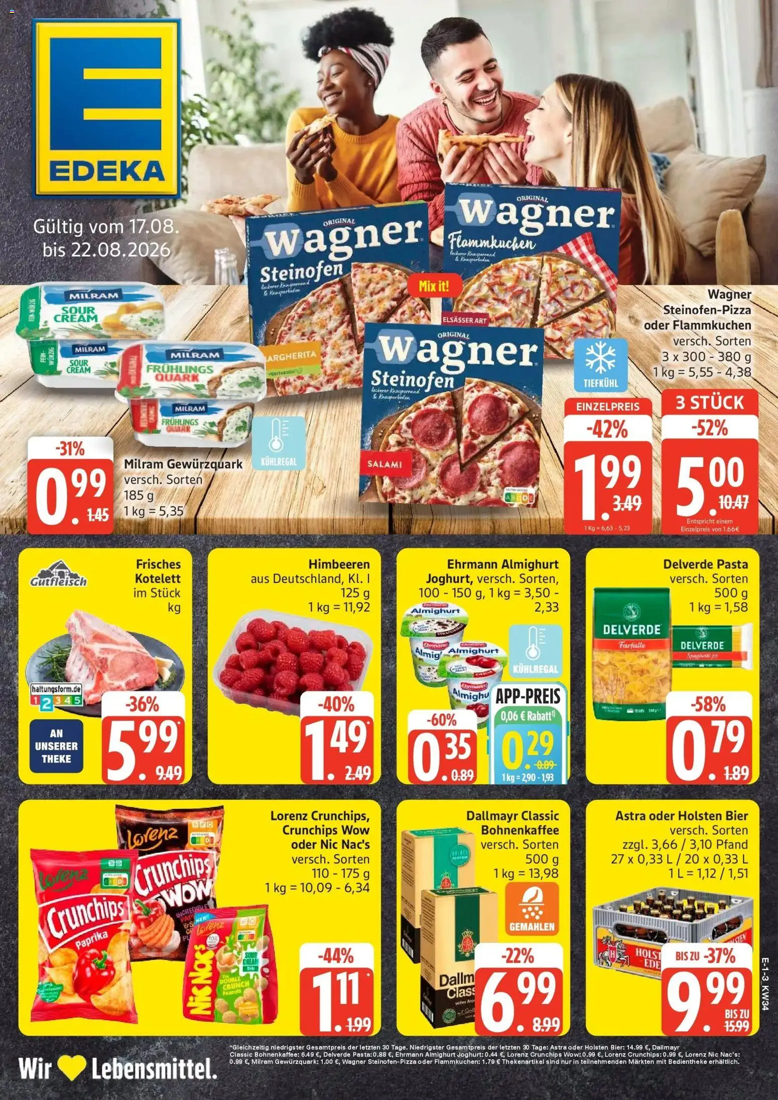 Edeka Prospekt Bad Schwartau (ab 17.08.2026) » Angebote Online | Seite: 1 | Produkte: Quark, Dallmayr, Paprika, Milram