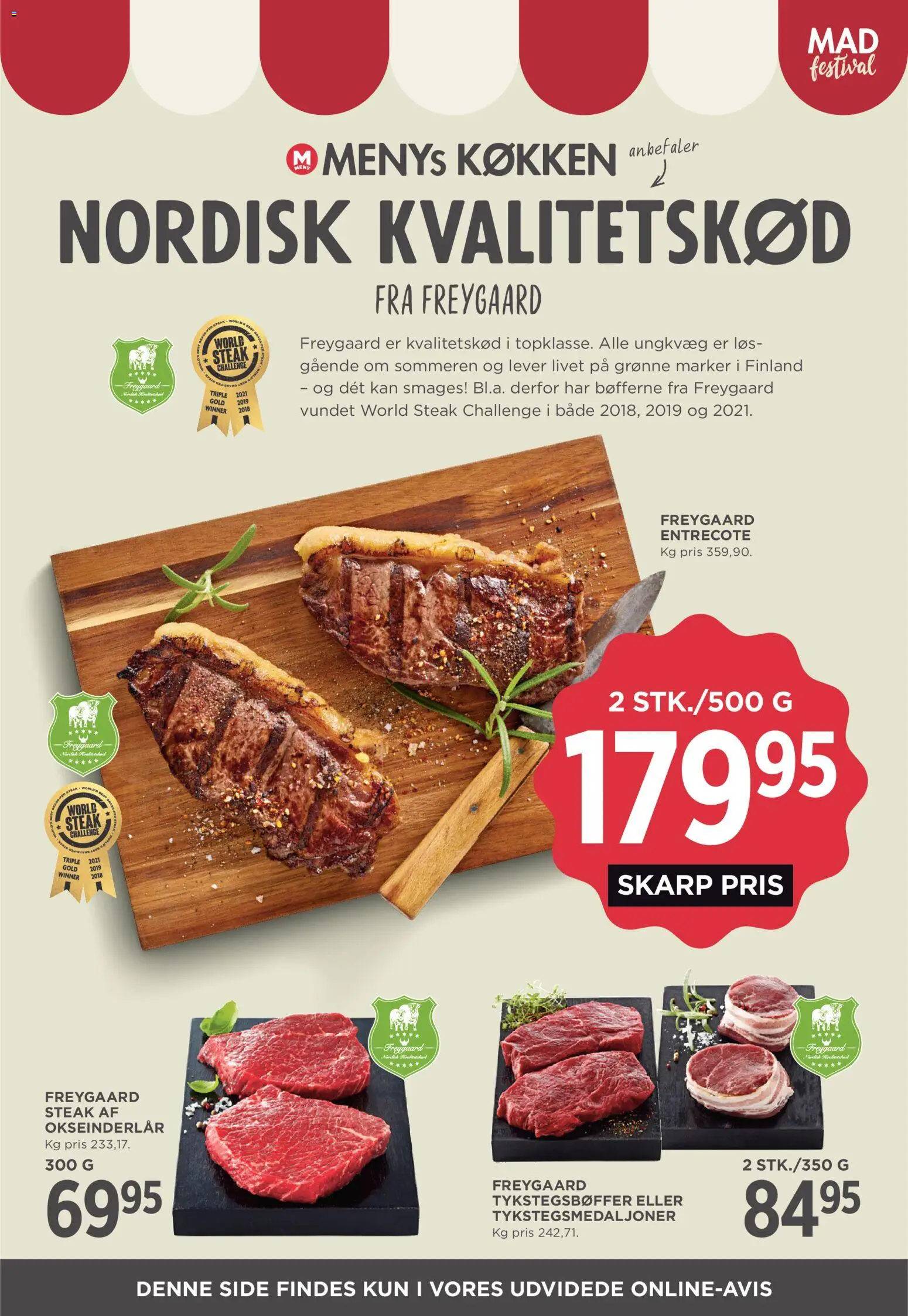 Meny tilbudsavis – gyldig fra 28/08/2026 | Side: 17 | Produkter: Entrecote, Okseinderlår