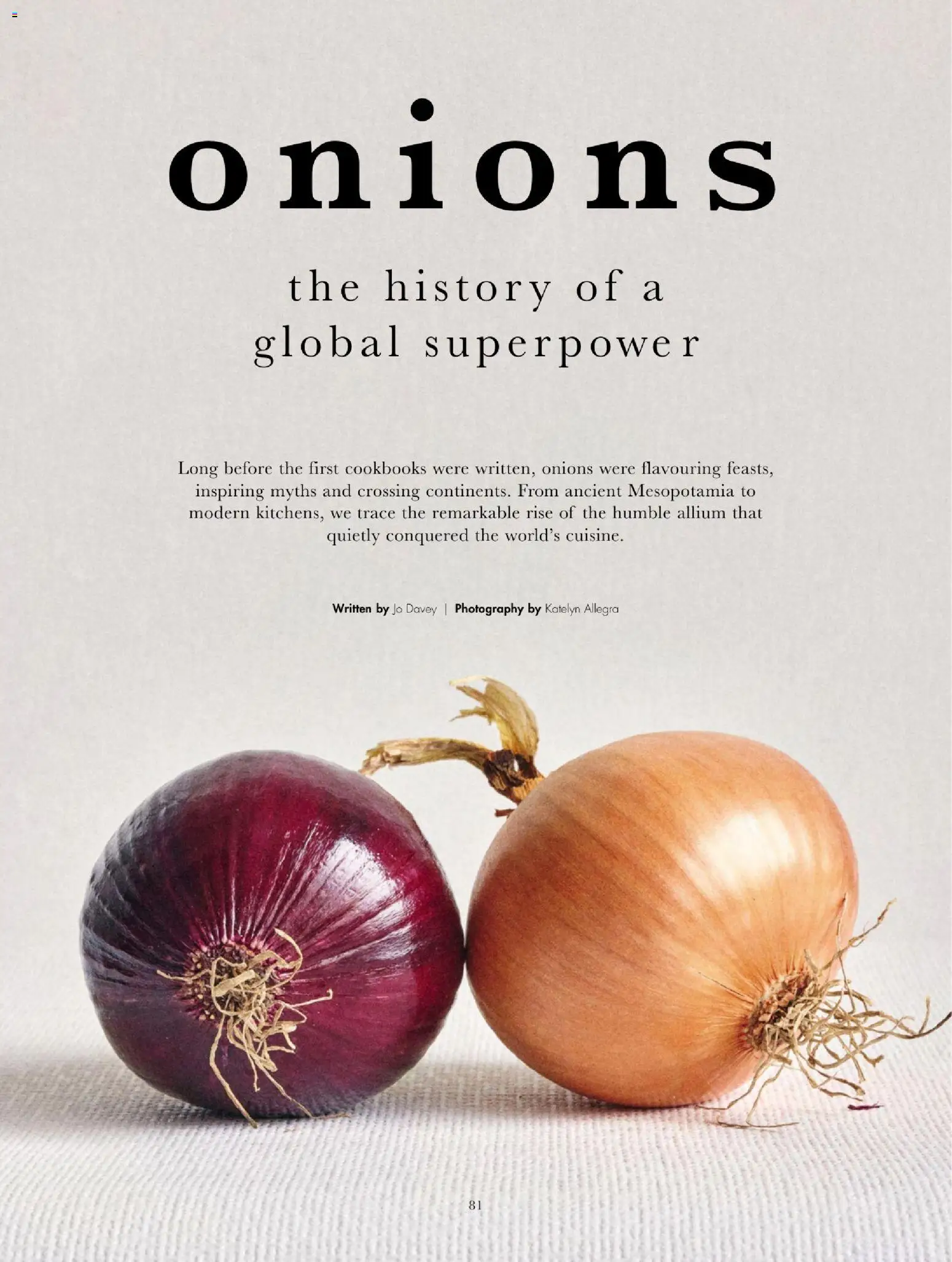 {H1} | Page: 83 | Products: Onions