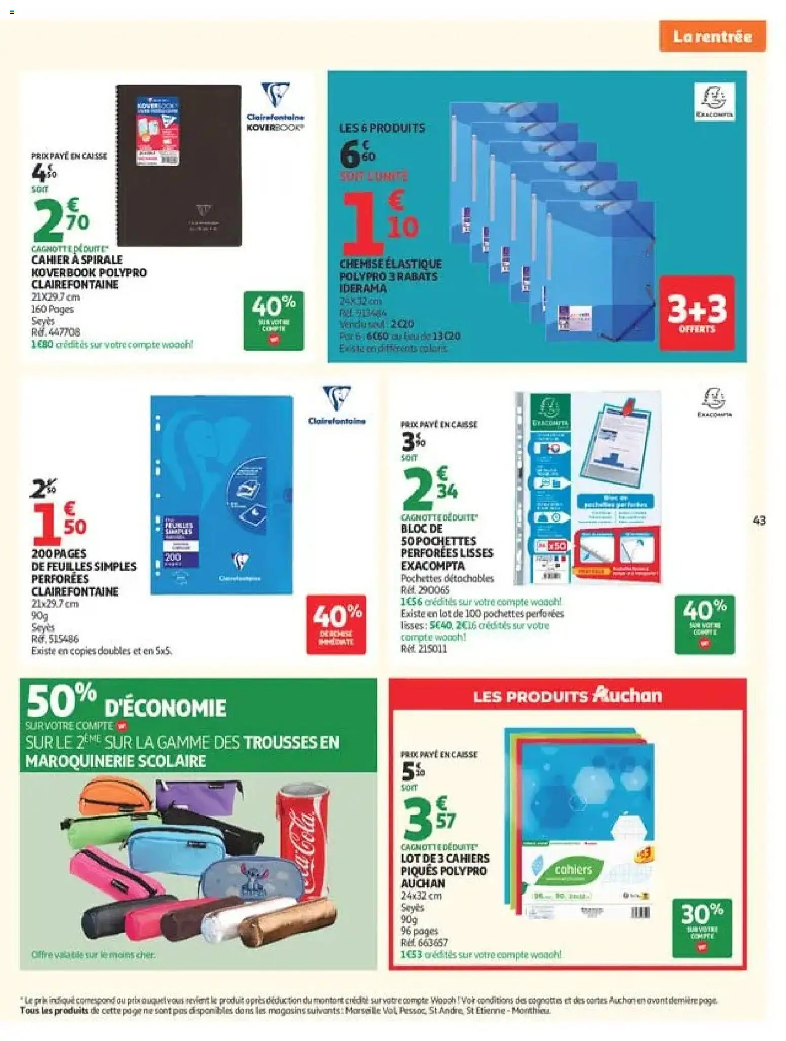{H1} | Page: 43 | Produits: Coca, Cahier, Notebook, Cahiers