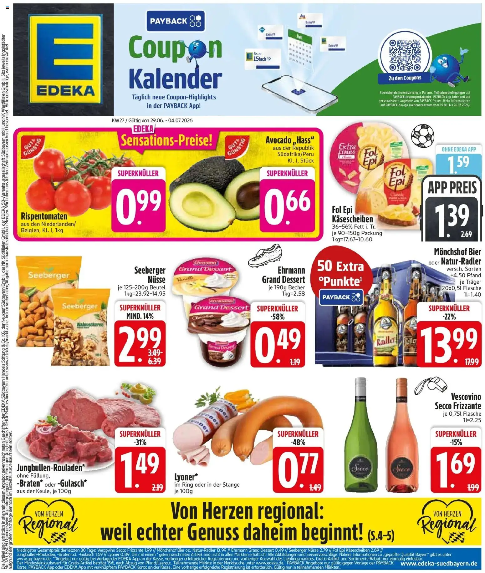 Edeka - EDEKA: Wochenangebote – gültig ab 28.06.2026 | Seite: 3 | Produkte: Monchshof, Bier, Avocado, Nüsse