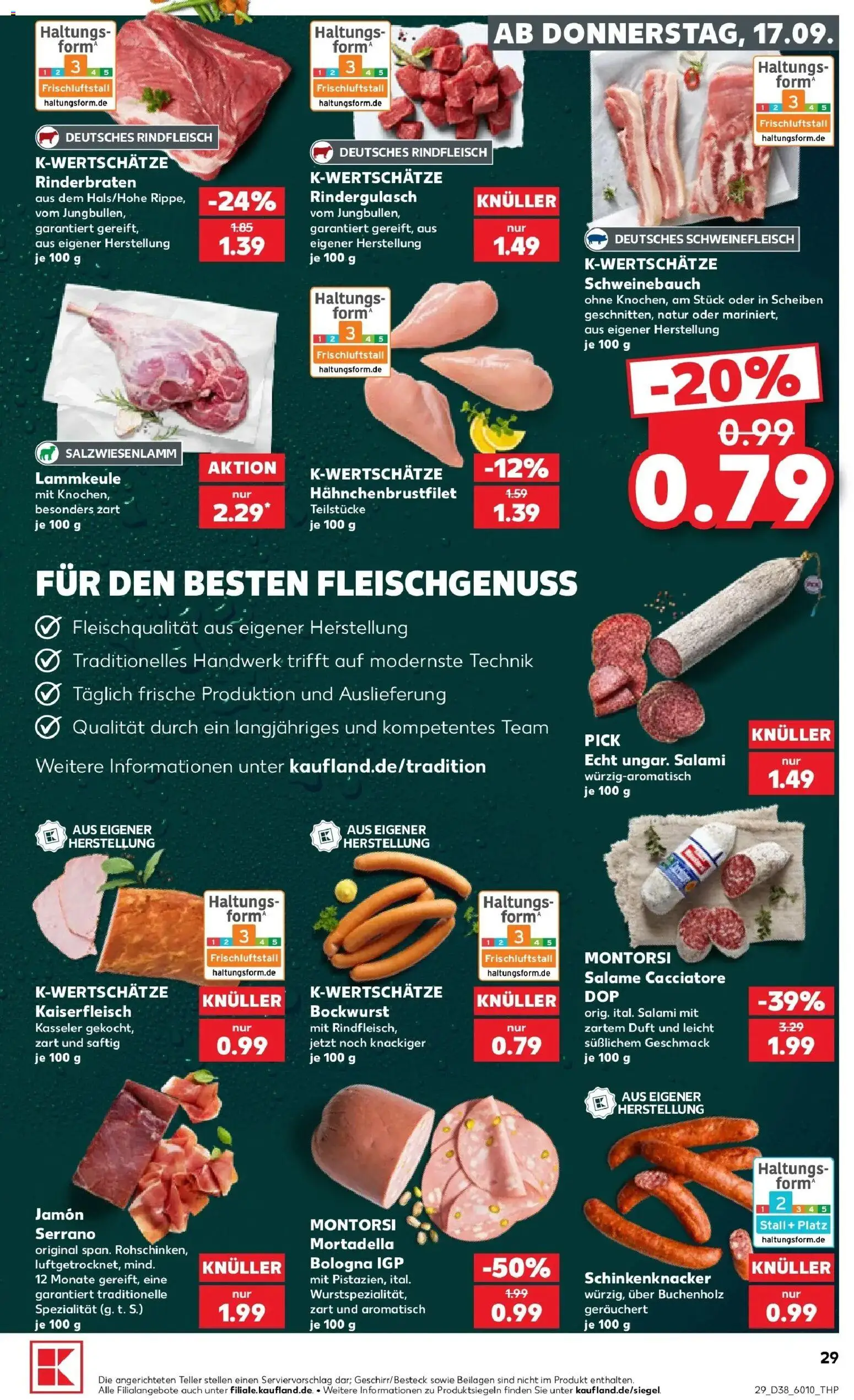 Prospekt Kaufland ab 14.09.2026 » Angebote Online zum Blättern | Seite: 41 | Produkte: Lammkeule, Rindergulasch, Schweinebauch, Schweinefleisch