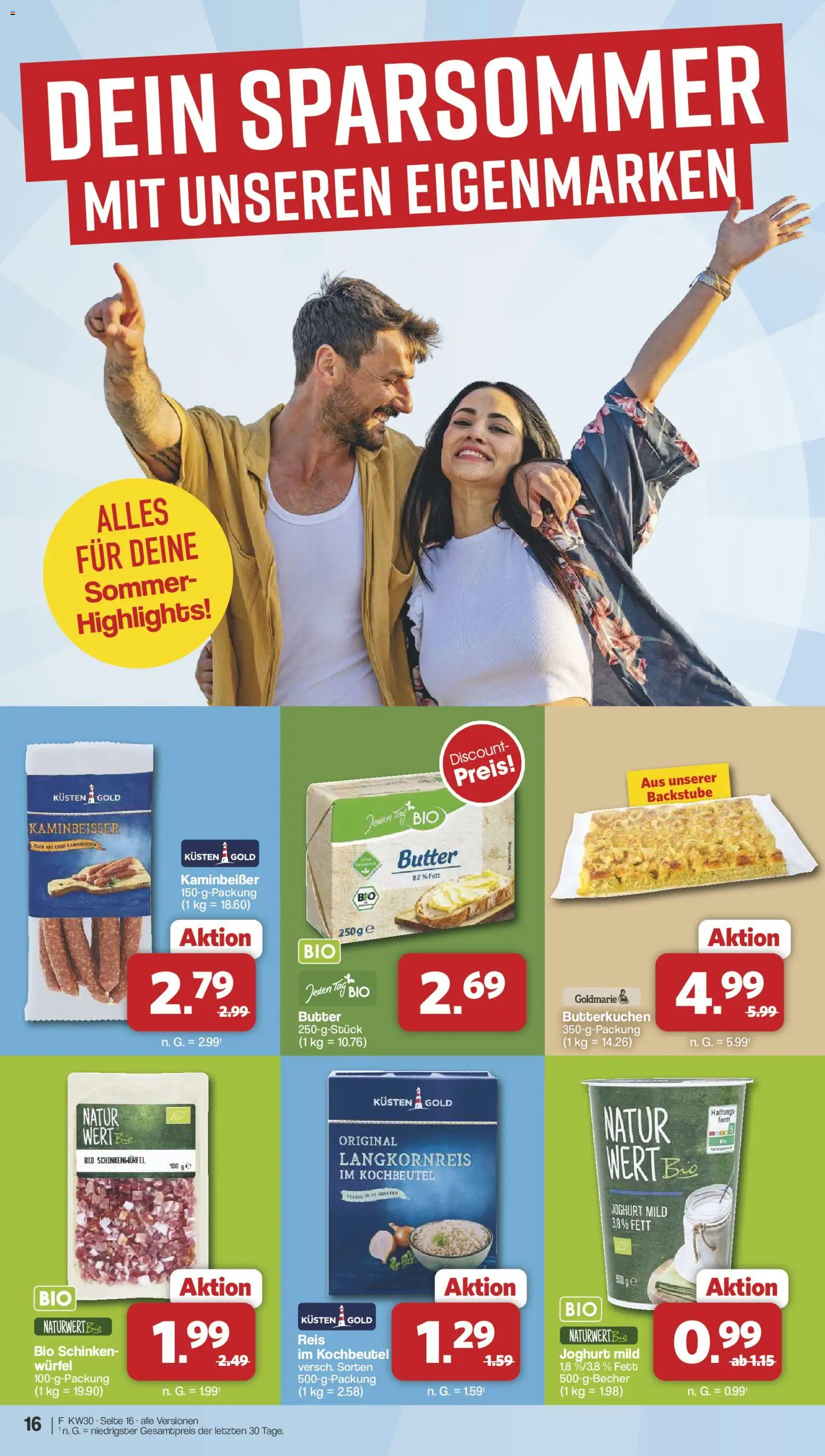 Famila Nordwest Prospekt – gültig ab 20.07.2026 | Seite: 16 | Produkte: Butter, Joghurt, Schinken, Reis