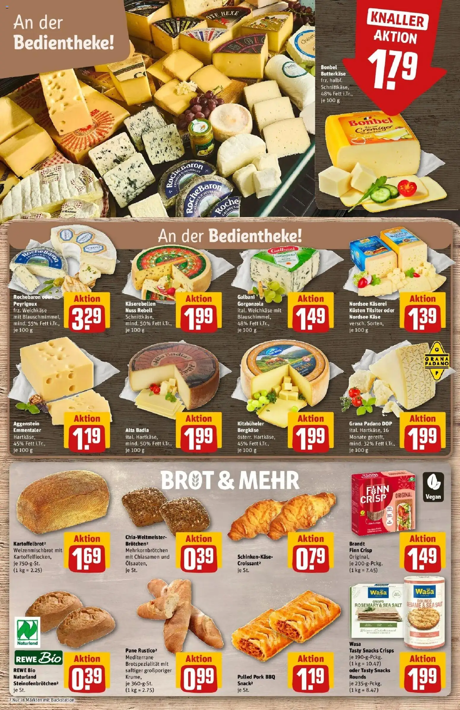 REWE Prospekt ab 12.10.2026 zum Blättern » Angebote | Seite: 9 | Produkte: Grana Padano, Käse, Pane, Brot