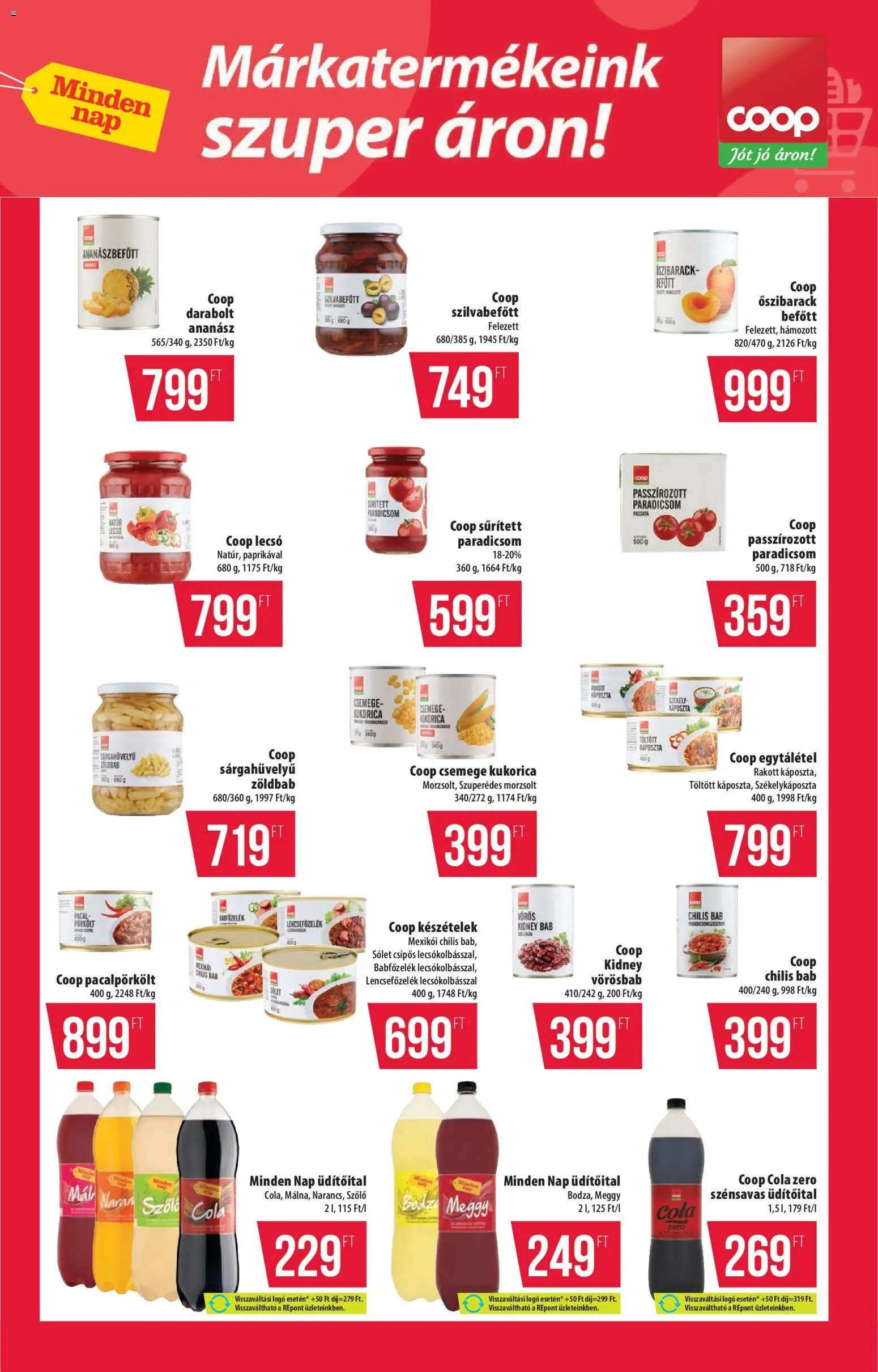 COOP akciós ujság - amely érvényes a következő dátumtól: 11.06.2026 | Oldal: 7 | Termékek: Őszibarack, Ananász, Chilis bab, Szilvabefőtt