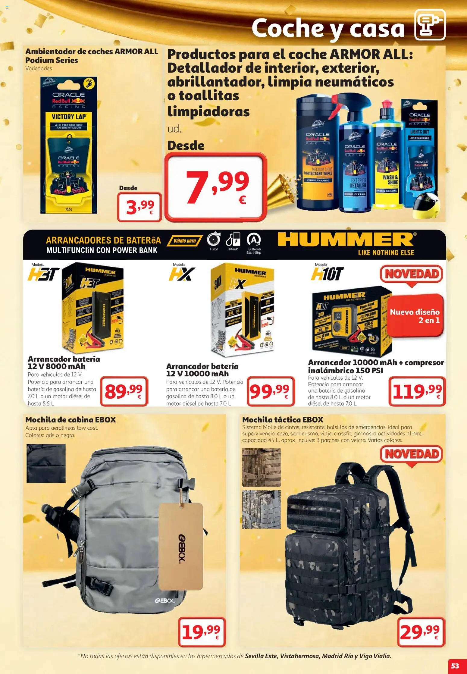 Alcampo folleto Almería │ válido desde el 22/10/2026 | Página: 53 | Productos: Mochila, Red Bull, Ambientador, Batería