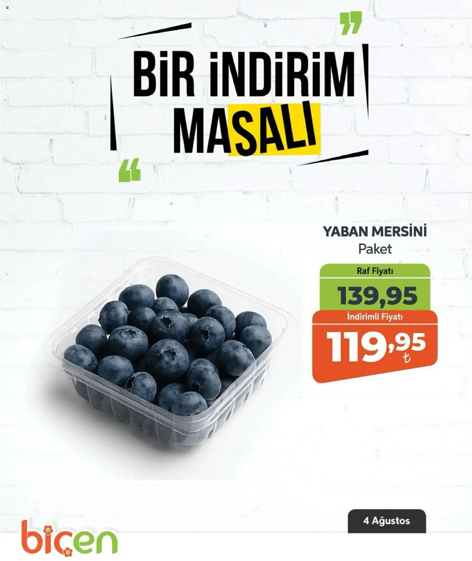 Biçen Market - Bir İndirim MaSalı - meyve - 04 Ağustos 2026 tarihinden itibaren geçerlidir | Sayfa: 2
