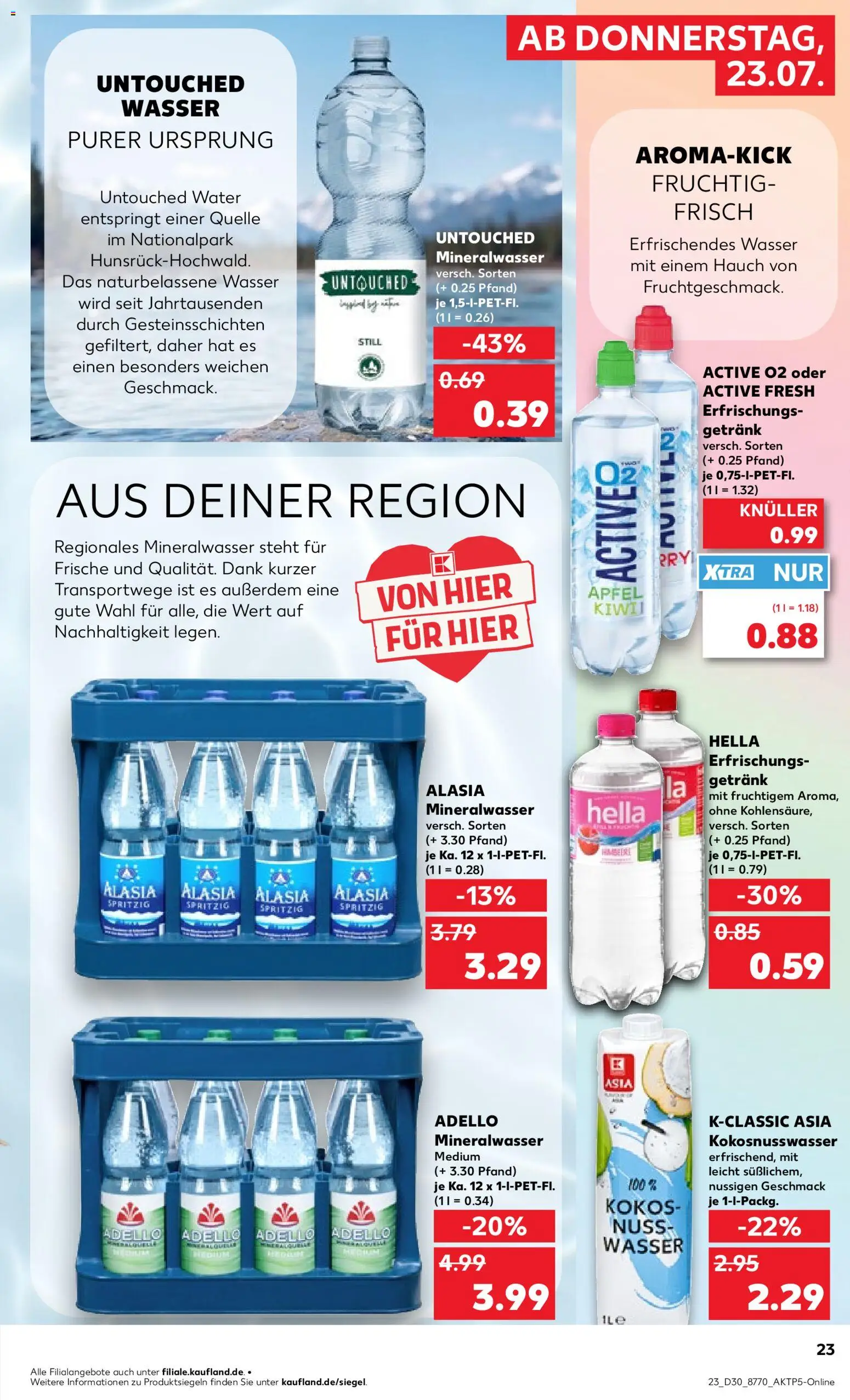 Kaufland Prospekt Frankfurt (Oder) – gültig ab 23.07.2026 | Seite: 23 | Produkte: Äpfel, Mineralwasser, Wasser, Hella