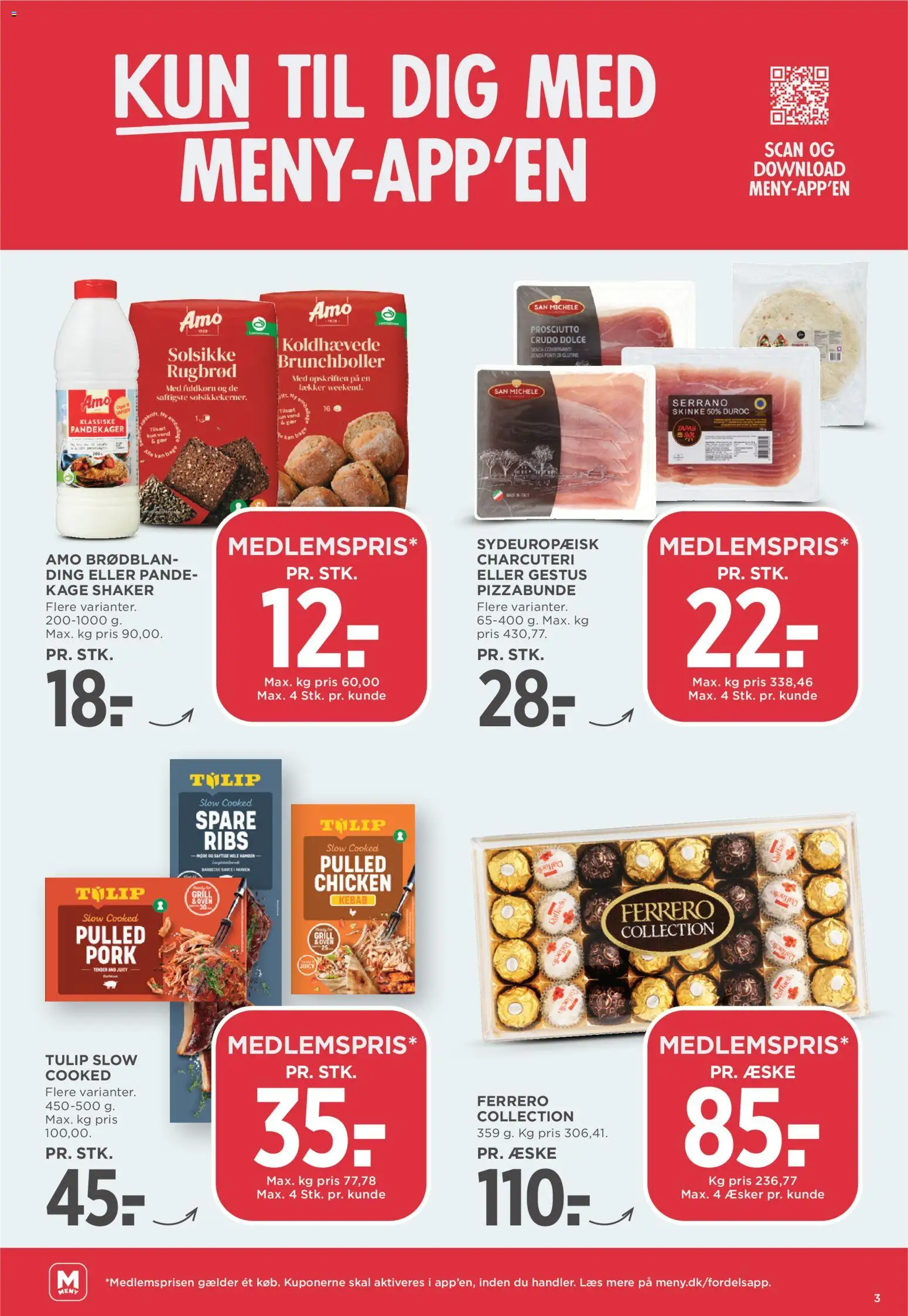Meny tilbudsavis – gyldig fra 31/07/2026 | Side: 3 | Produkter: Skinke, Ribs, Kebab, Rugbrød