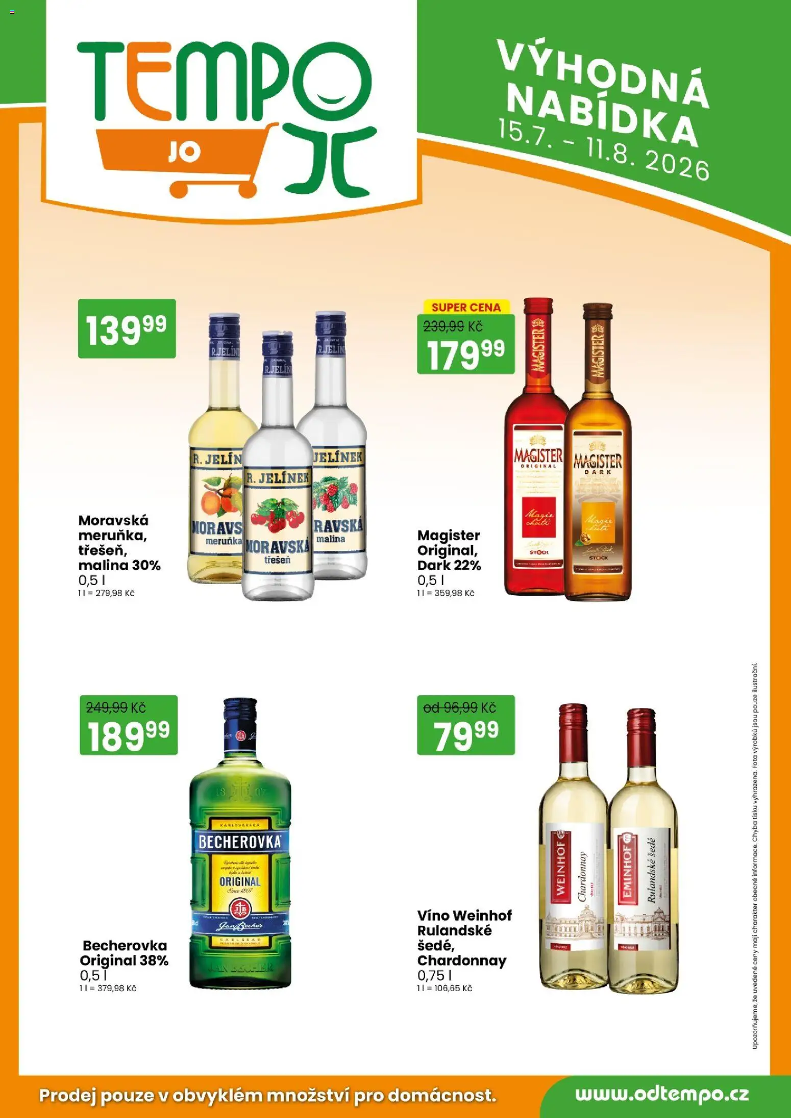 Tempo leták - JO od 15.07.2026 | Strana: 7 | Produkty: Víno, Magister, Becherovka, Jelínek
