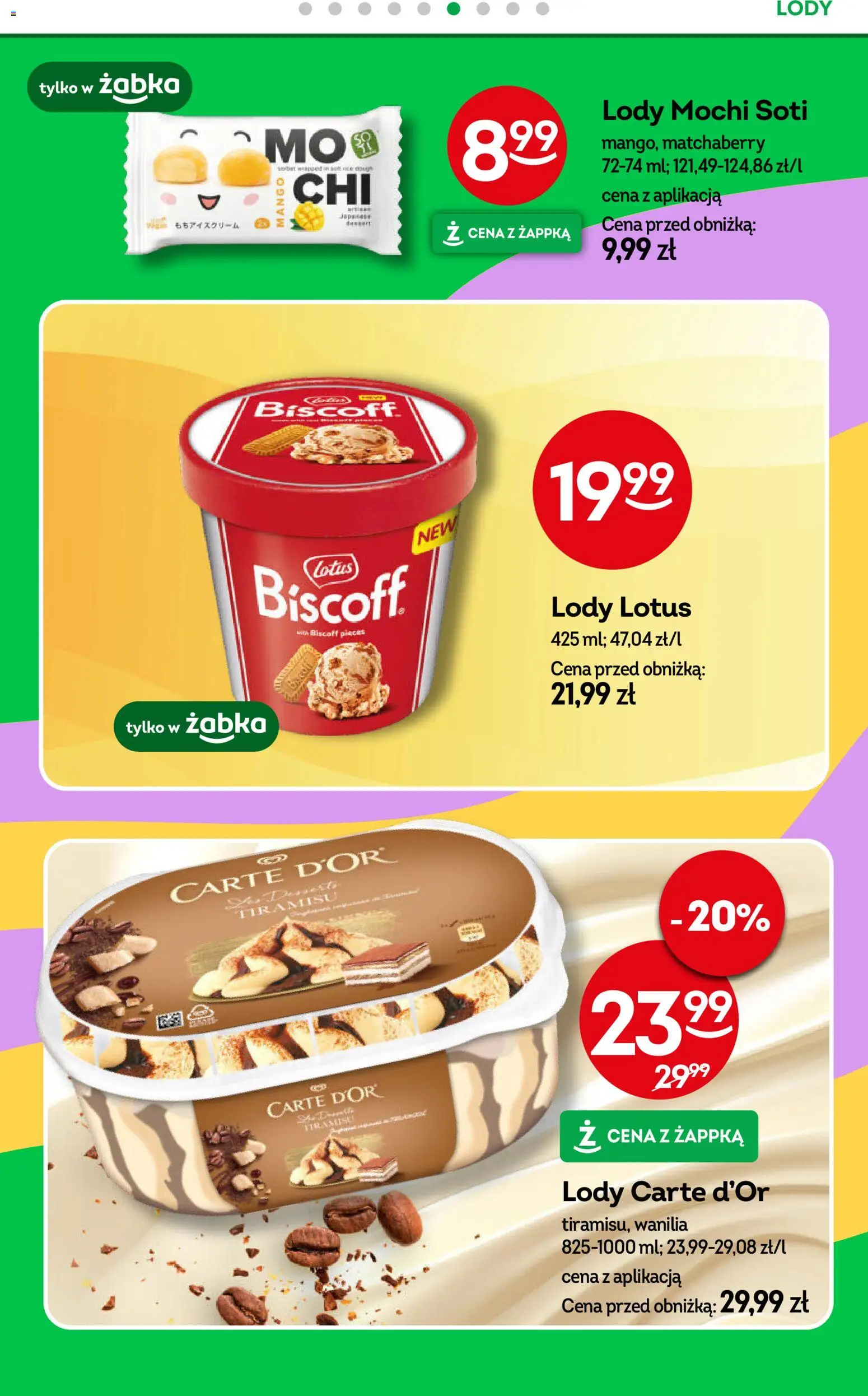 Żabka gazetka od 01.07.2026 | Strona: 37 | Produkty: Mango, Tiramisu, Lody
