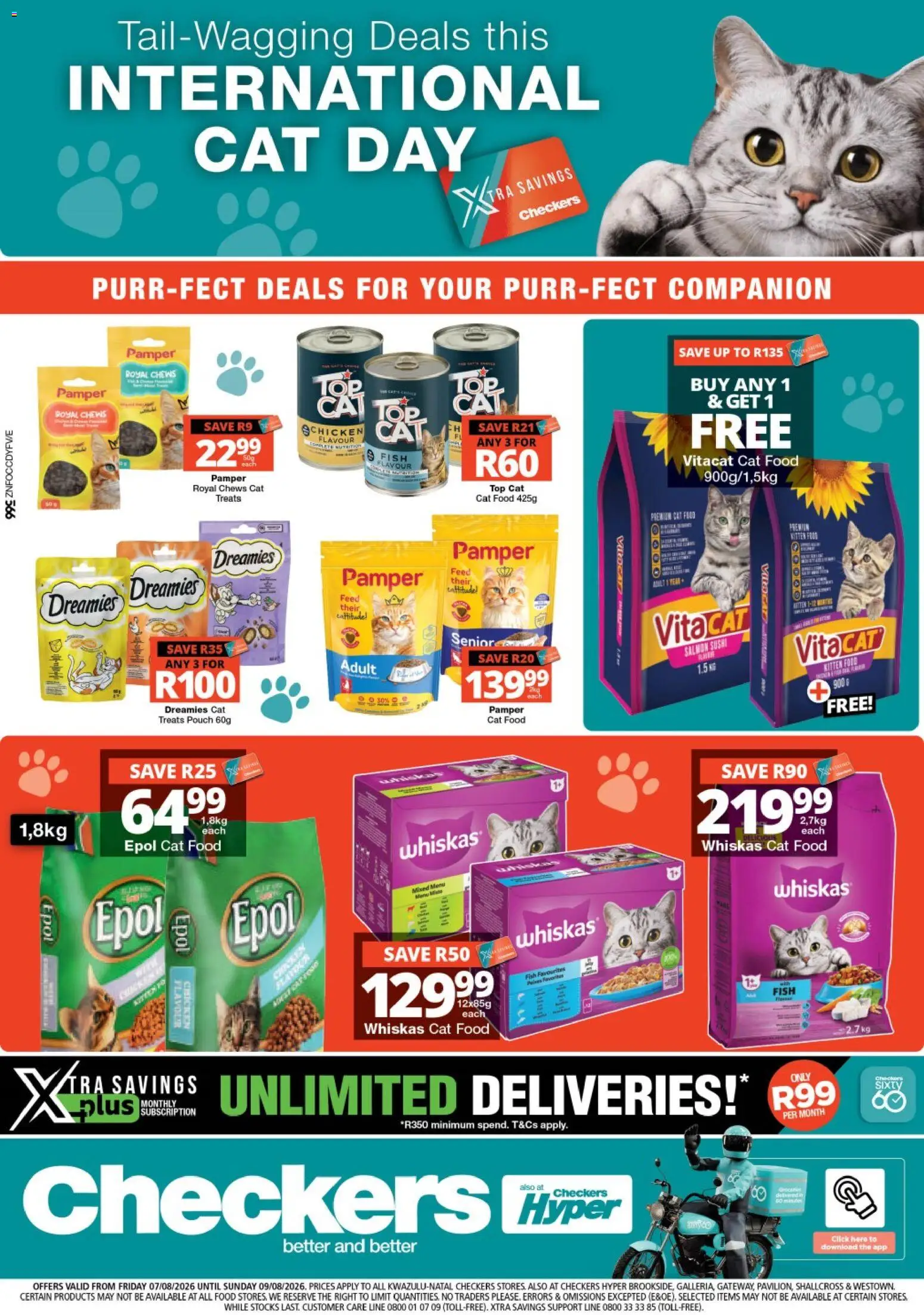 New Checkers catalogue – valid from 07/08/2026 | Page: 1 | Products: Chicken, Fish, Cat food