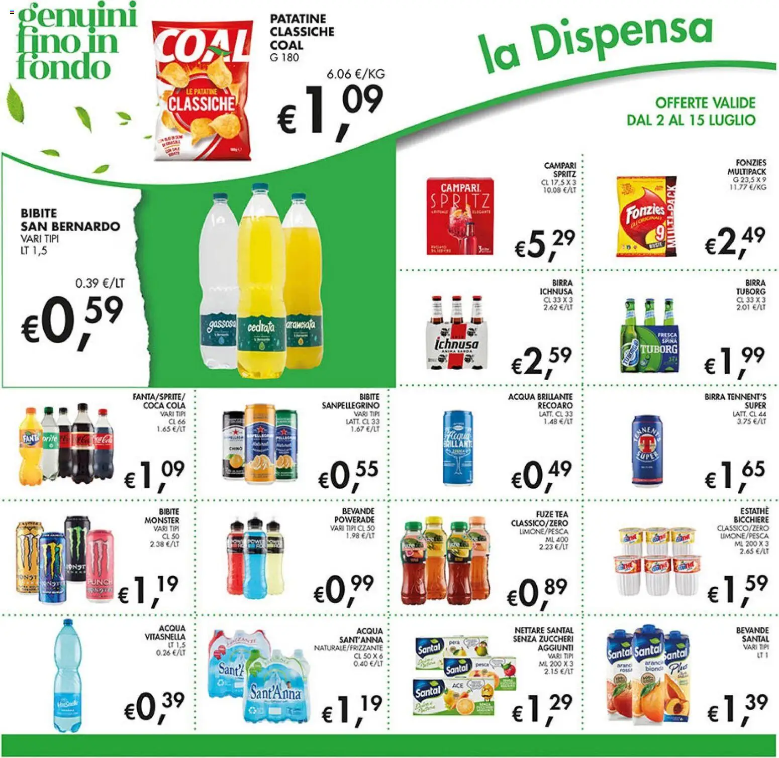 Volantino Coal del 02/07/2026 | Pagina: 14 | Prodotti: Acqua, Bibite, Fanta, Coca Cola