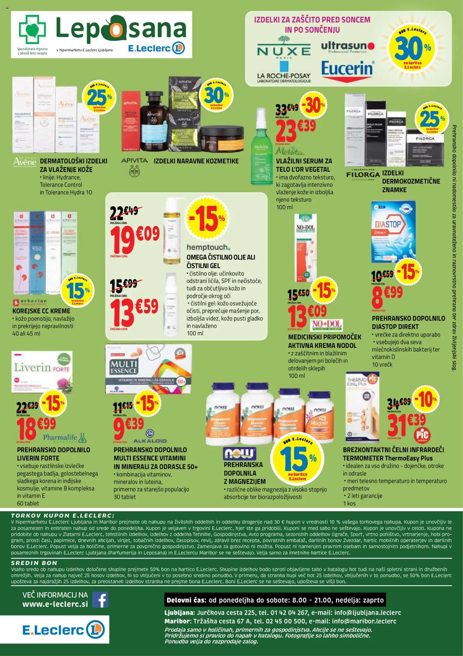 Novi E.leclerc katalog ponudbe – veljaven od 12.08.2026 | Stran: 48 | Izdelki: Med, Termometer, Krema, Olje