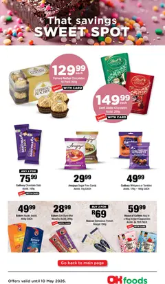 OK Foods specials catalogue – valid from 27.04.2026 | Page: 2 | Products: Biscuits, Chocolate, Rusks, Sugar