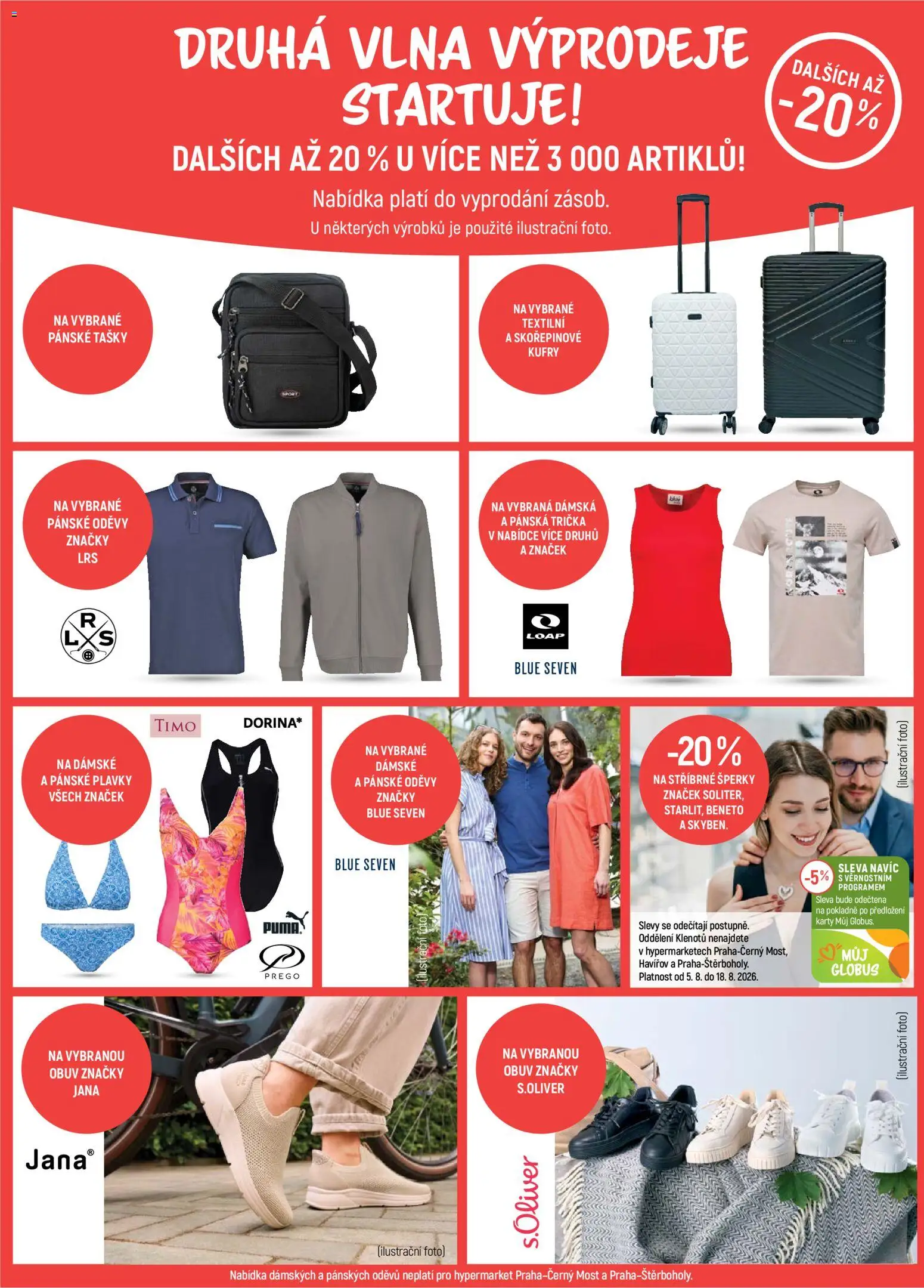 Globus leták od 05.08.2026 | Strana: 34 | Produkty: Plavky, Mošt, Obuv, Trička