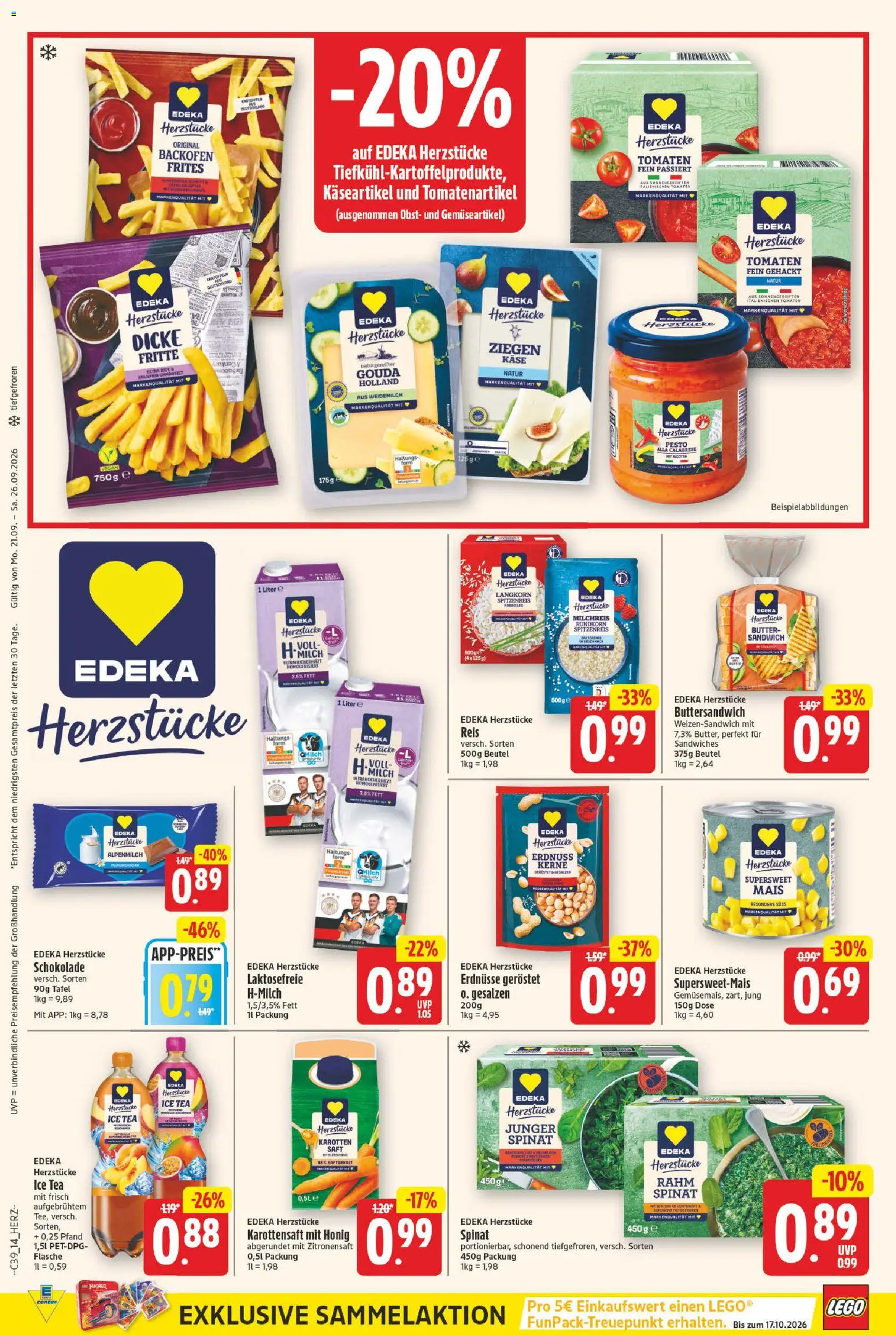 E center Prospekt – gültig ab 21.09.2026 | Seite: 14 | Produkte: Mais, Butter, Schokolade, Backofen