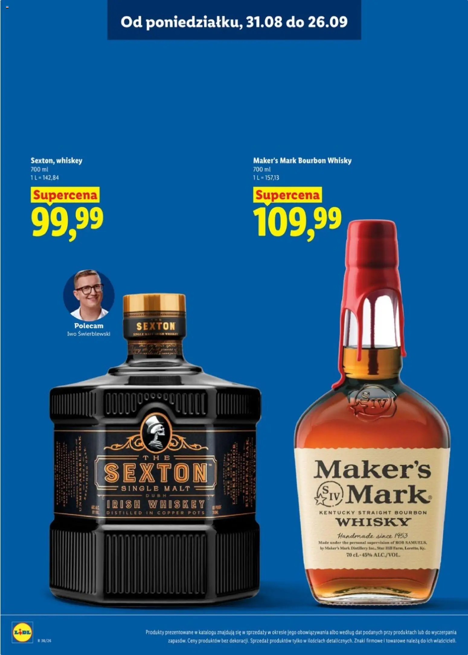 Lidl Katalog alkoholi mocnych od 31.08.2026 | Strona: 17 | Produkty: Bourbon whisky, Bourbon, Whisky maker's mark, Whisky
