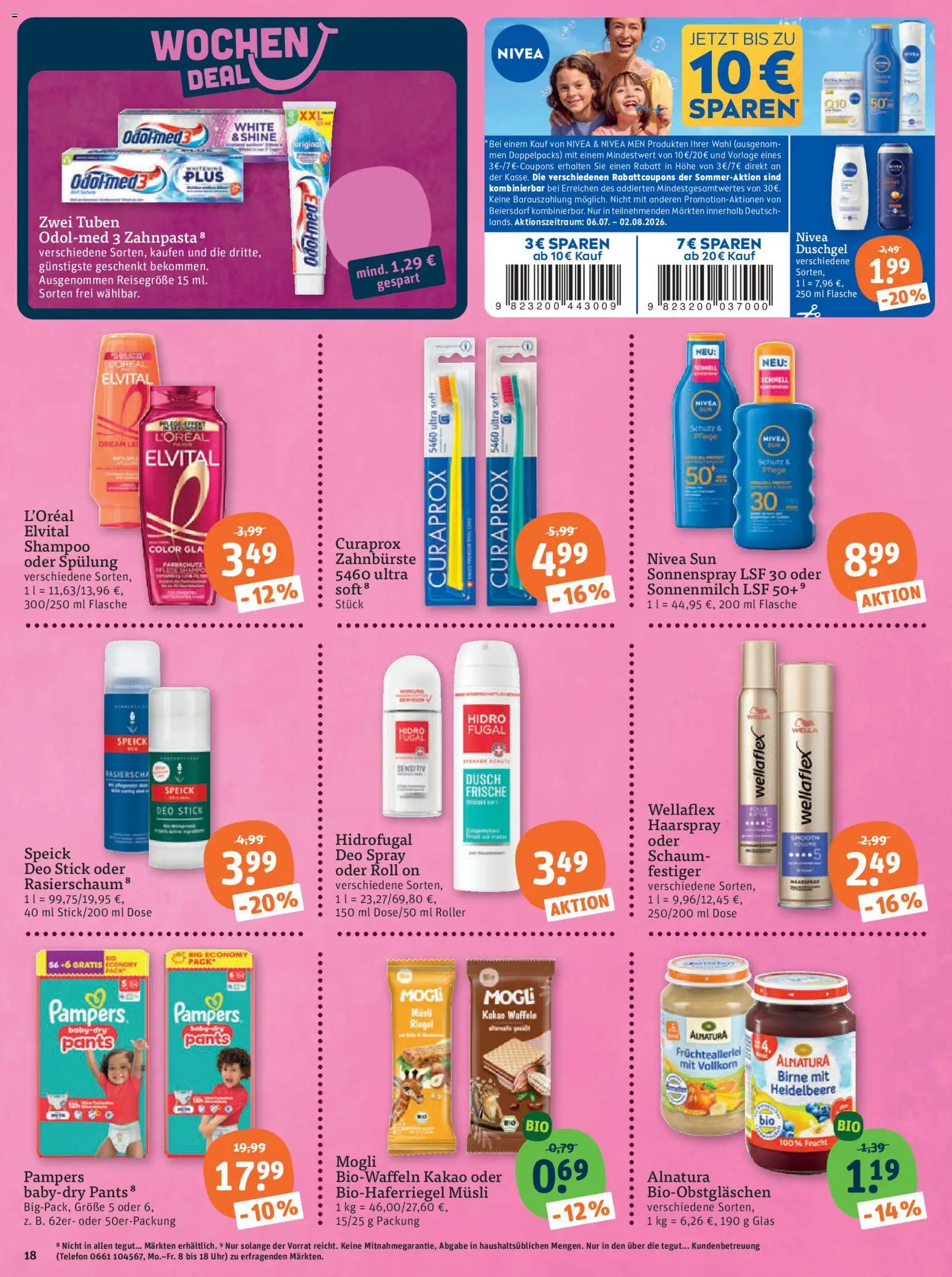 Tegut Prospekt – gültig ab 20.07.2026 | Seite: 20 | Produkte: Musli, Shampoo, Deo Stick, Uhr