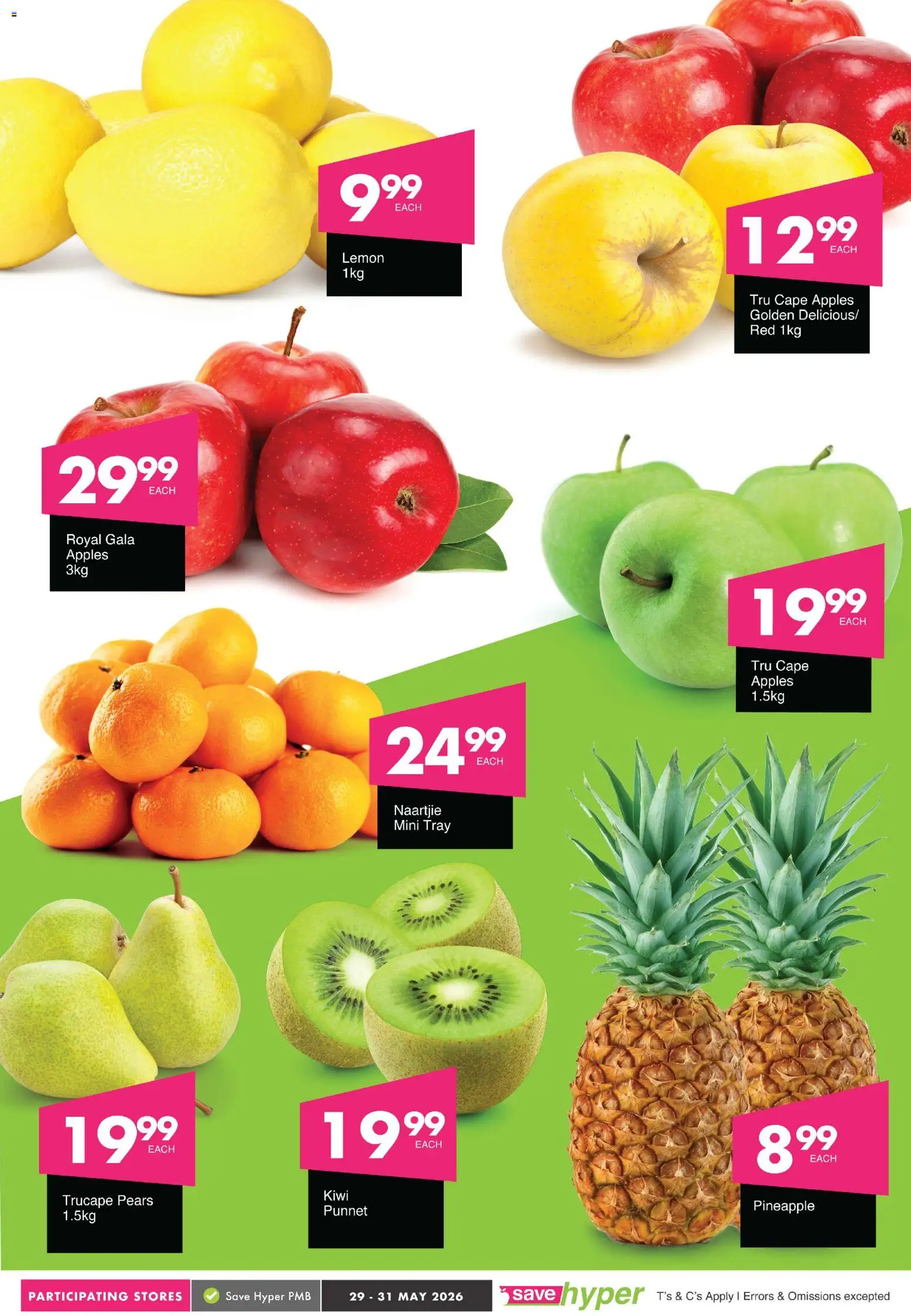 New Save catalogue – valid from 29.05.2026 | Page: 5 | Products: Pears, Tray, Pineapple, Lemon