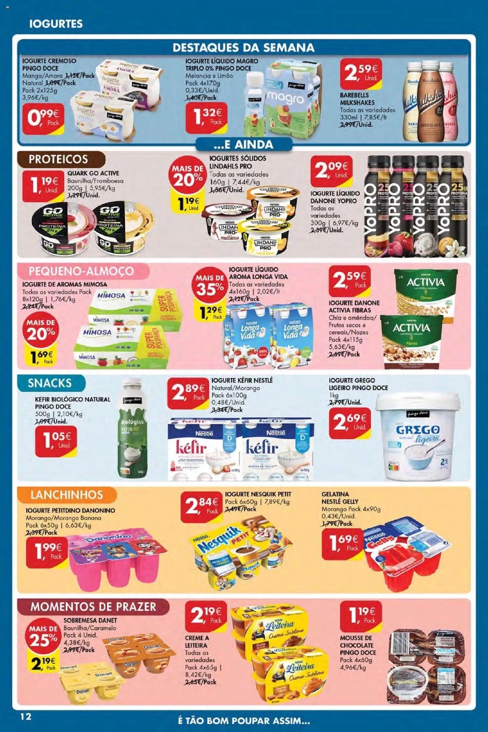 Pingo Doce Poupe Esta Semana Açores │ válido de 07.05.2026 | Página: 12 | Produtos: Mousse de chocolate, Iogurtes, Chocolate, Iogurte liquido