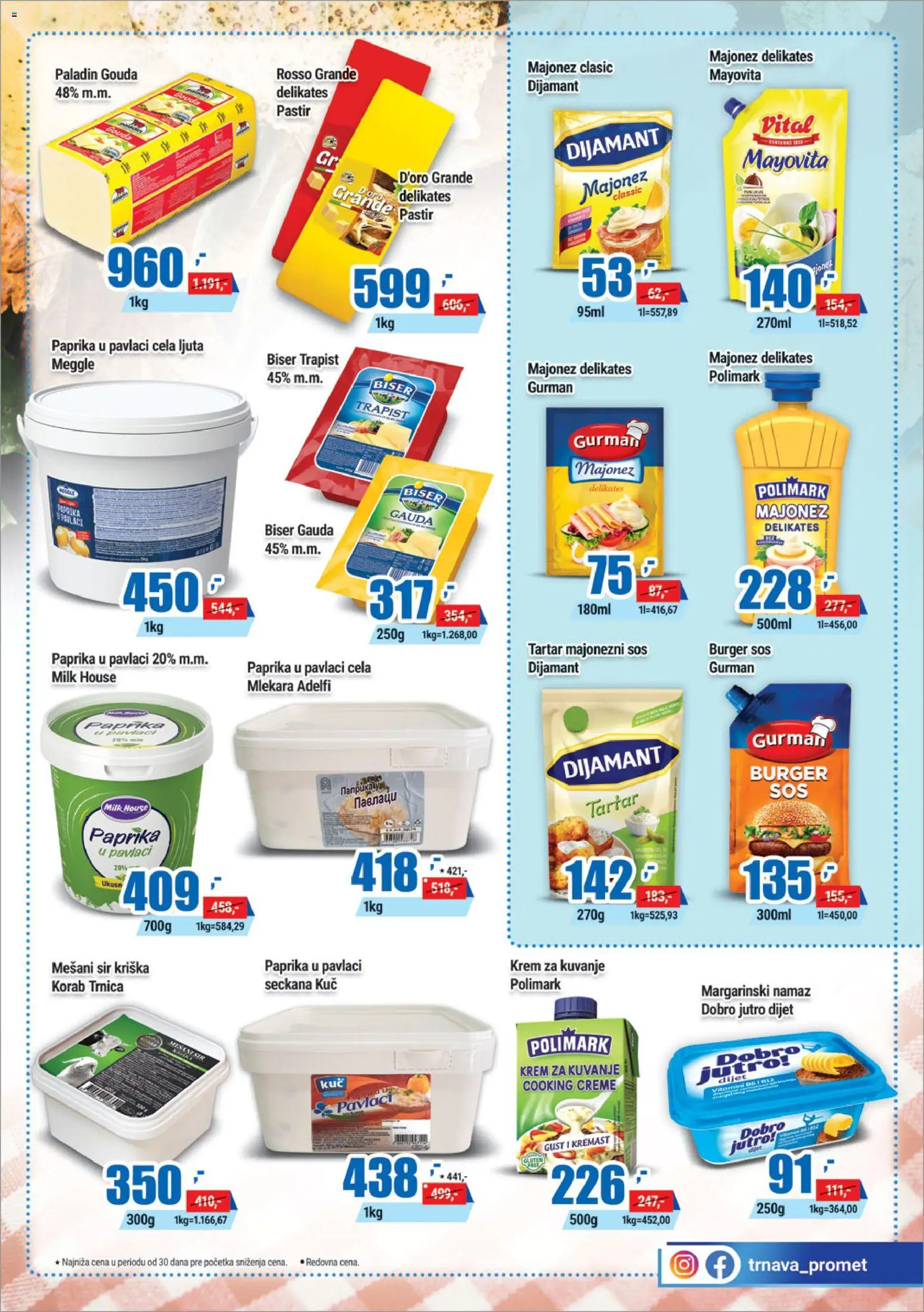 Trnava Promet katalog - važi od 21.09.2026 | Strana: 5 | Proizvode: Paprika, Sos, Sir, Paprika u pavlaci