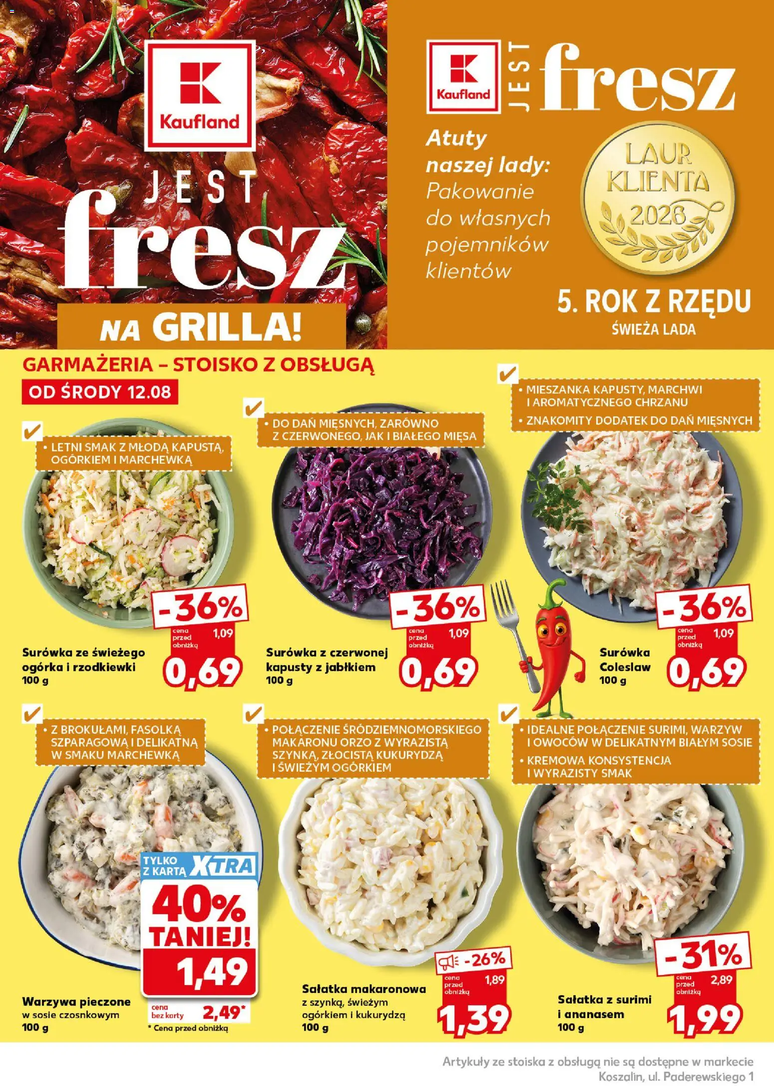 Kaufland Polsko leták - Mocny start od 17.08.2026 | Strana: 16 | Produkty: Orzo, Coleslaw, Surimi, Karty