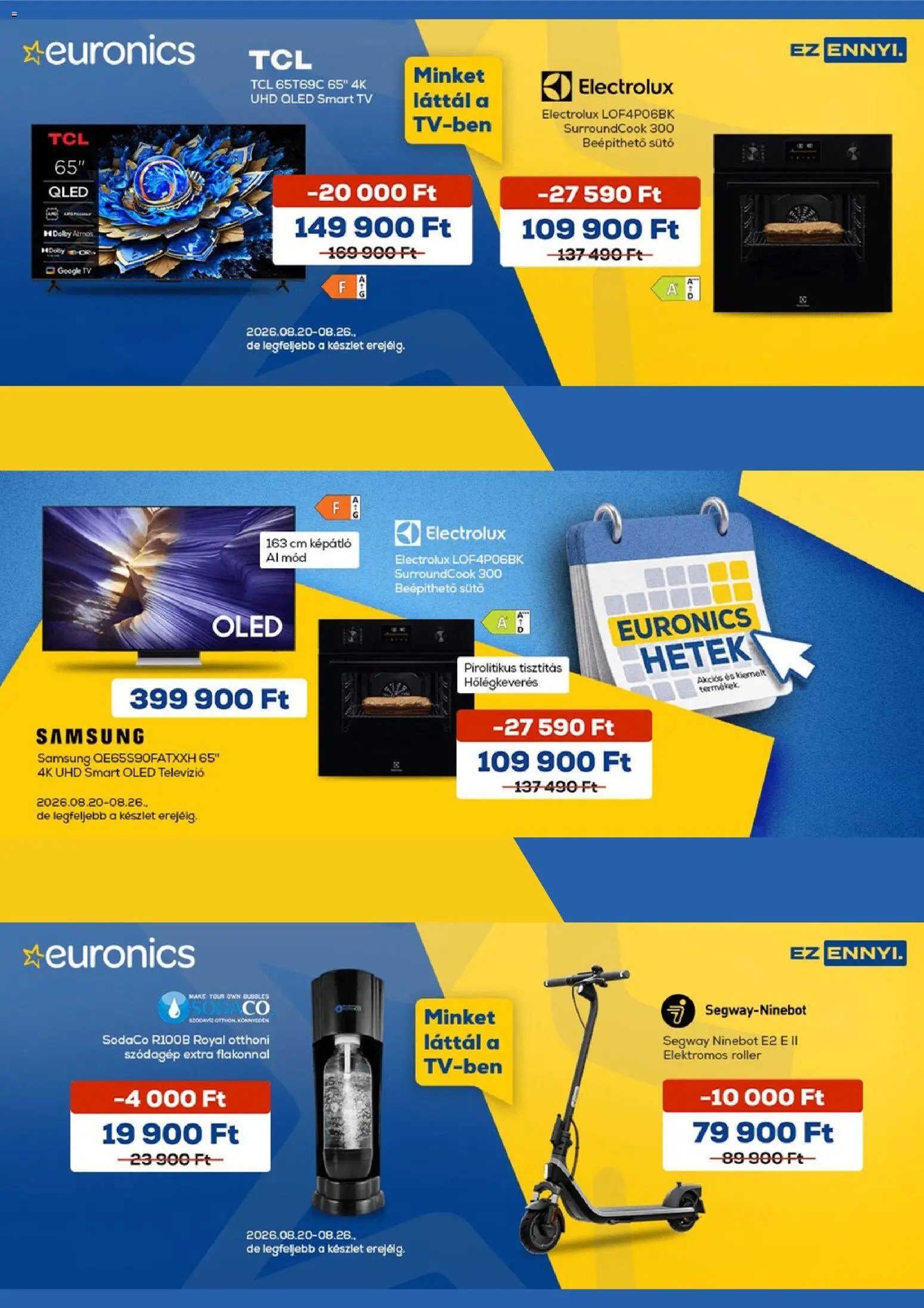 Euronics akciós ujság - amely érvényes a következő dátumtól: 2026.08.20. | Oldal: 1