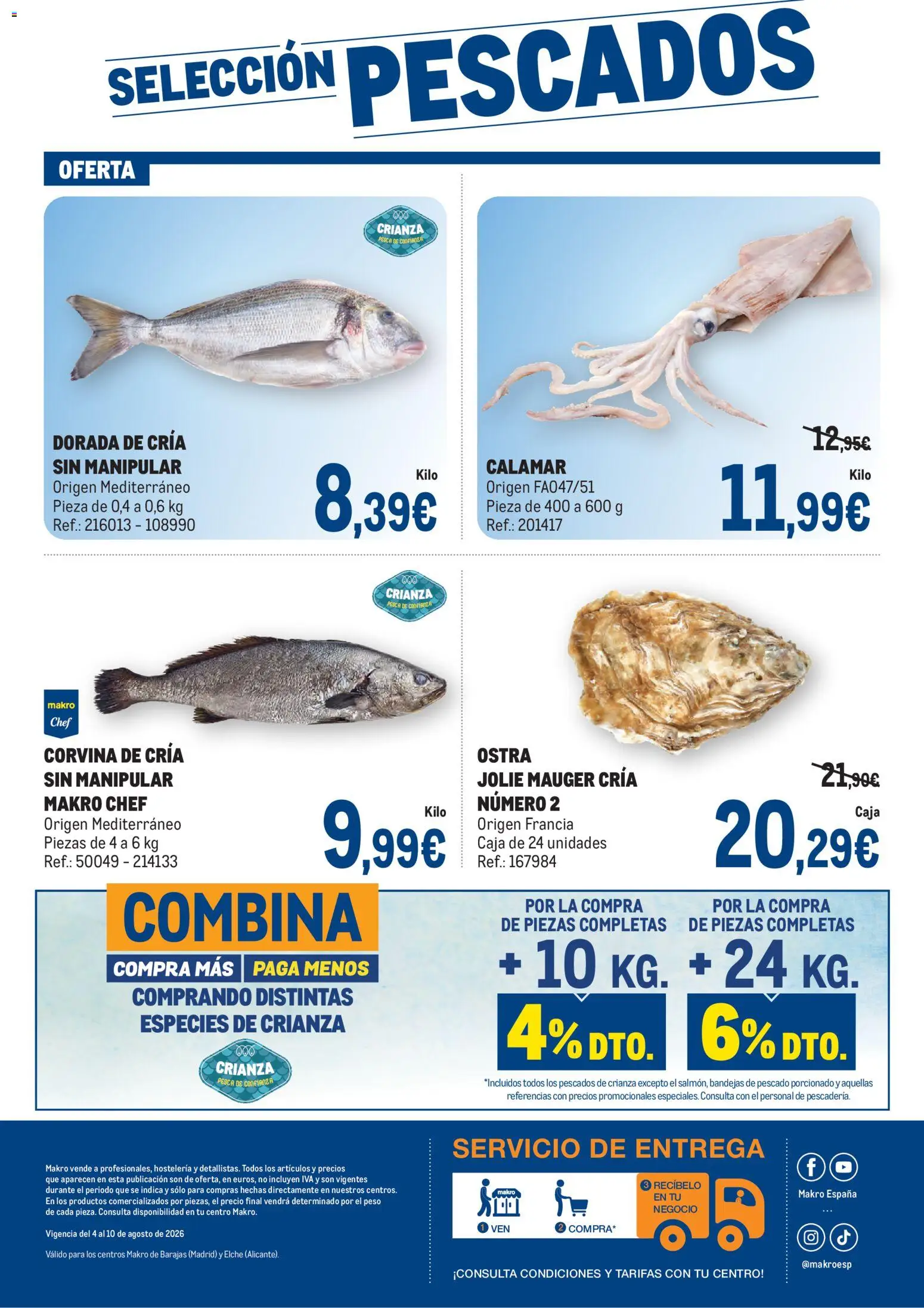 Makro Frescos Barajas - Elche │ válido desde el 04/08/2026 | Página: 4 | Productos: Pescado, Peso, Caja