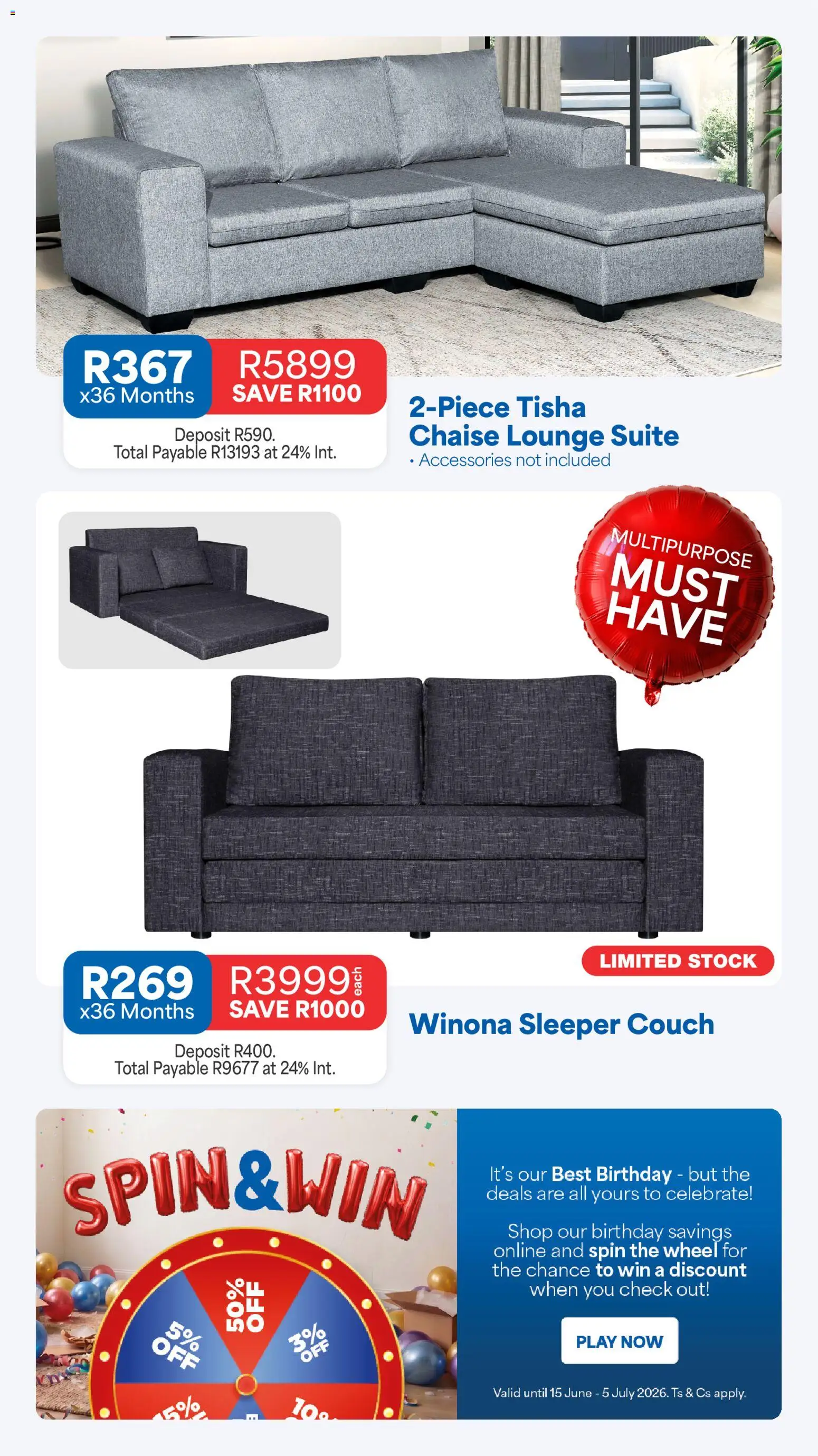New OK Furniture catalogue – valid from 15.06.2026 | Page: 4 | Products: Couch, Lounge suite, Chaise, Stock