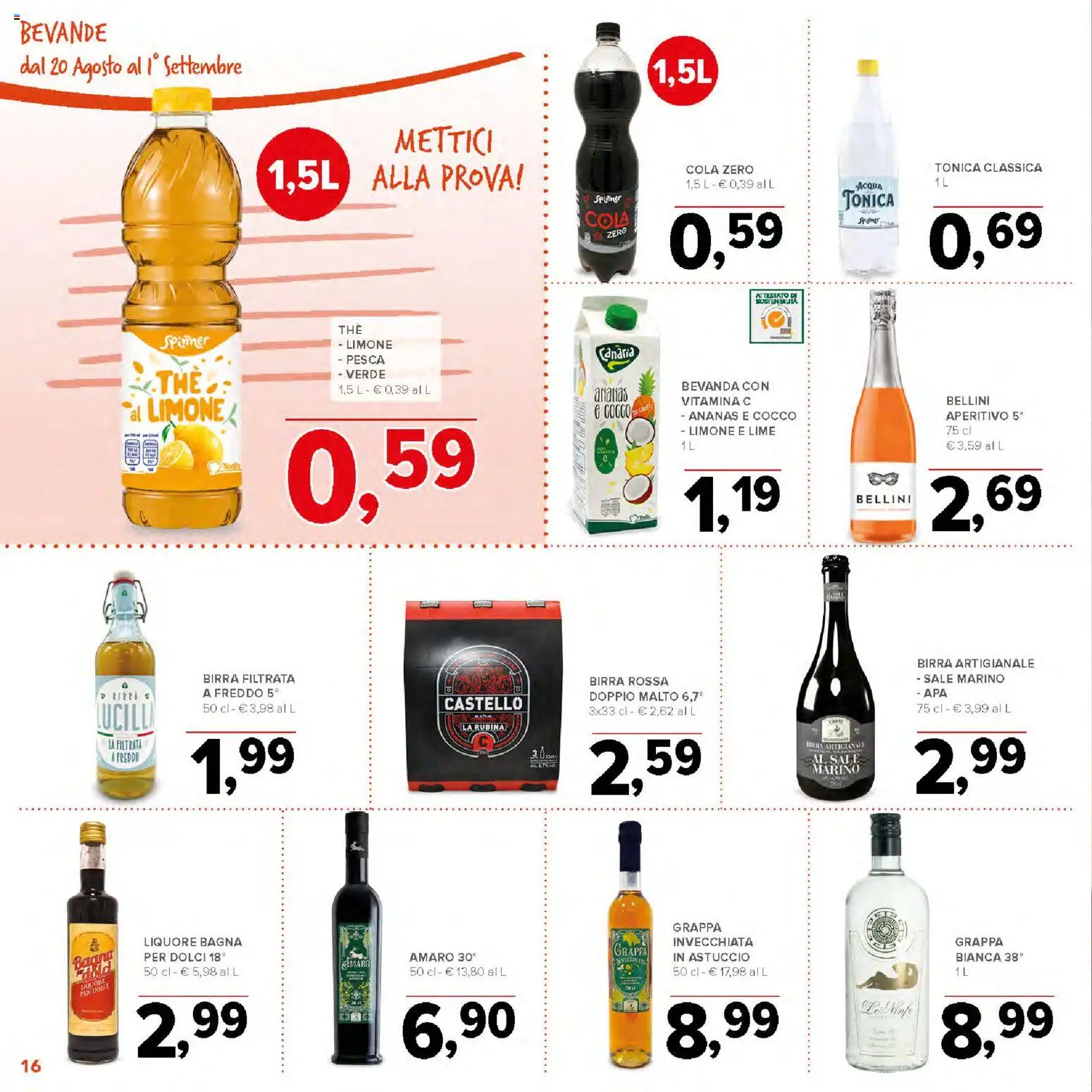 Volantino Todis del 20/08/2026 | Pagina: 16 | Prodotti: Cocco, Dolci, Liquore, Amaro