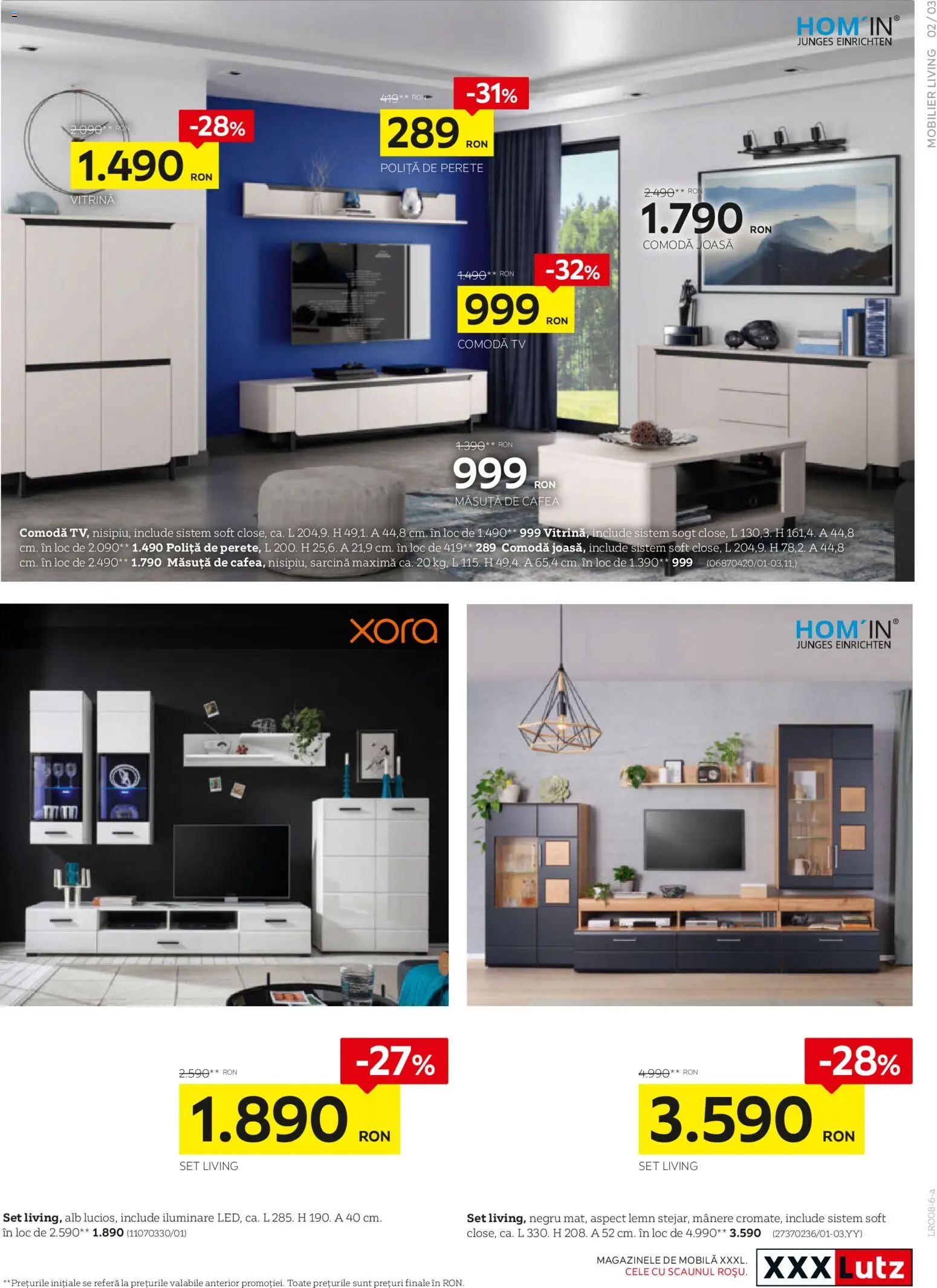 Noul catalog XXXLutz – valabil de la 03.08.2026 | Pagină: 3 | Produse: Măsuță de cafea, Comodă, Vitrină, Cafea